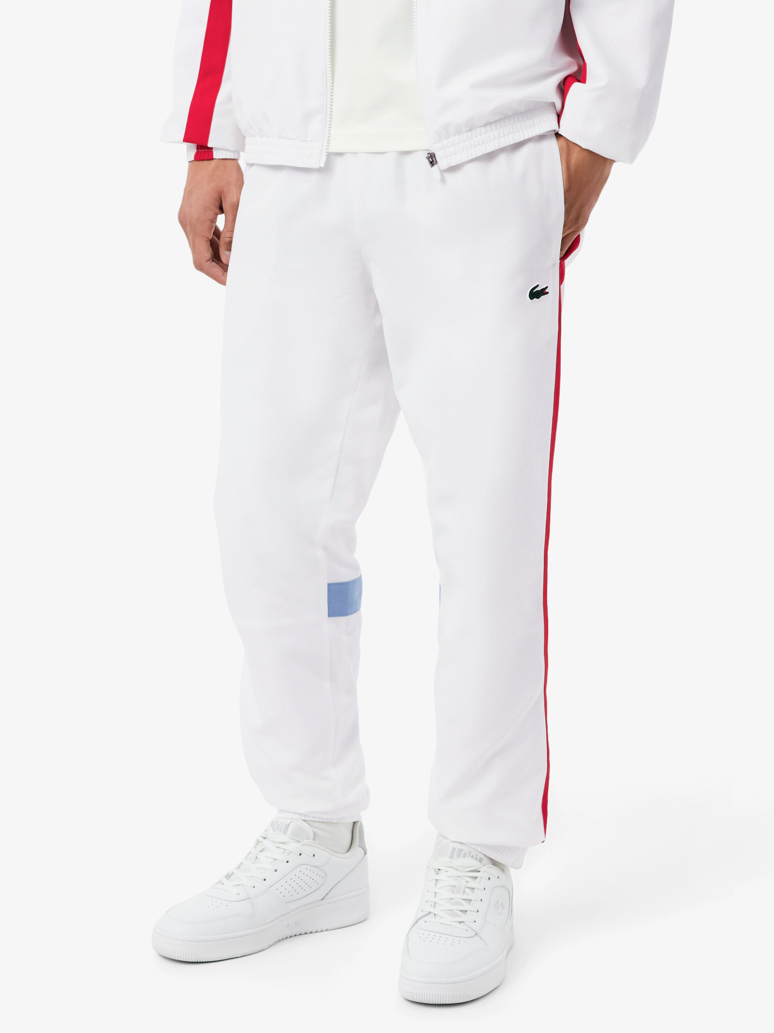LACOSTE Sport Printed Tracksuit White/Blue