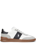 RALPH LAUREN Heritage Area Leather-Suede Sneakers White/Black/Soft Grey