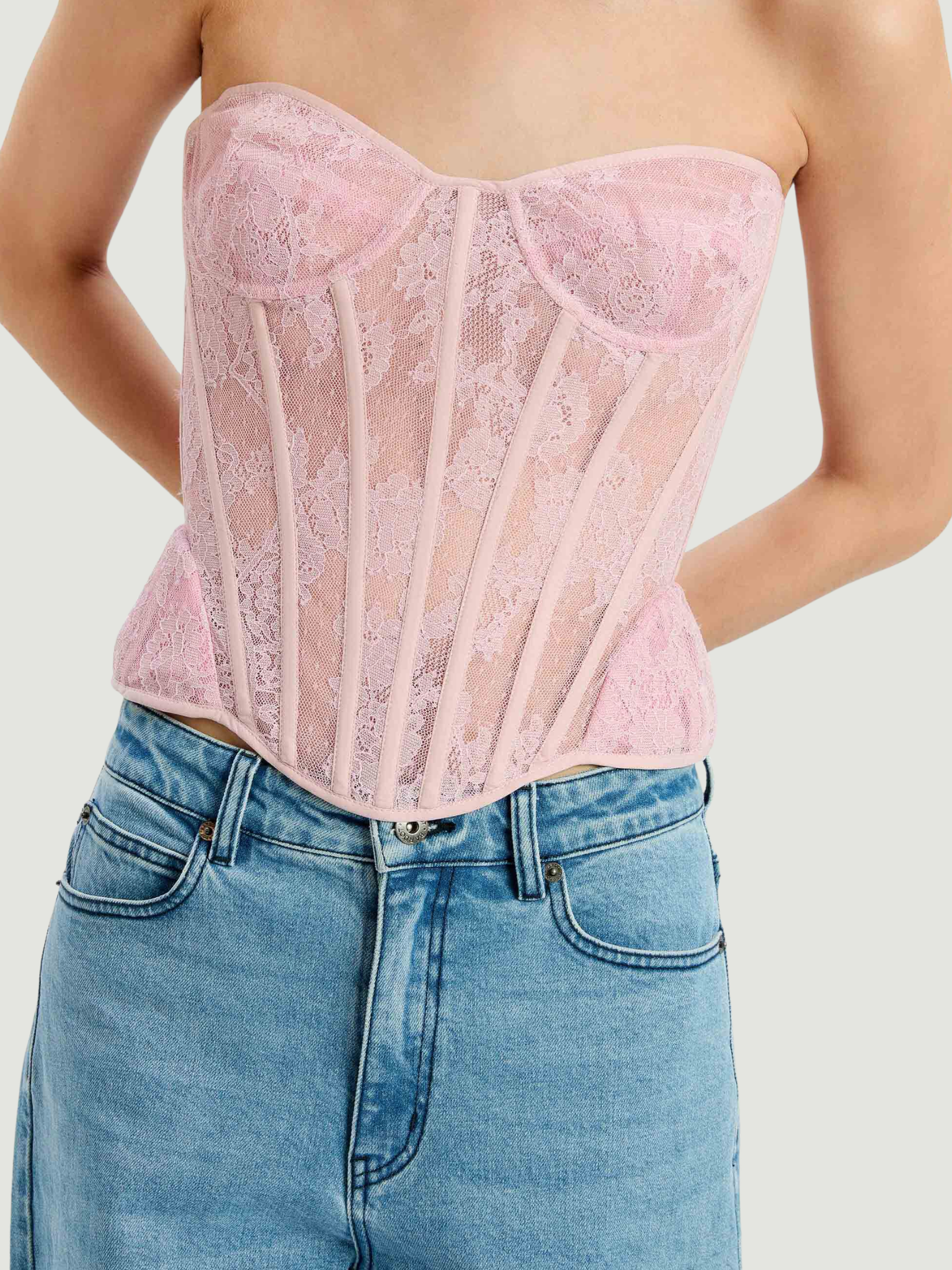 BARDOT WOMEN Cristo Strapless Lace Bustier Lilac