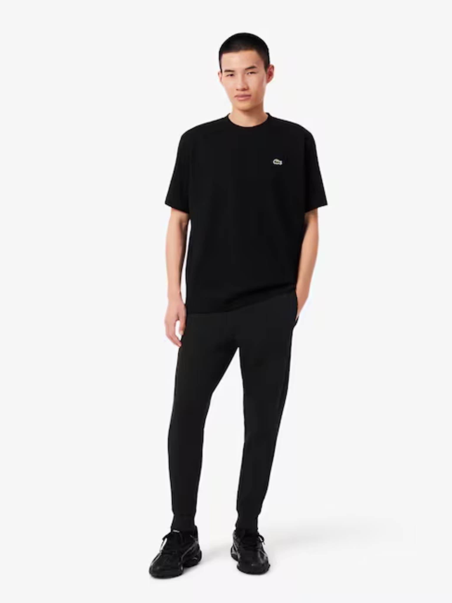 LACOSTE Fitted Jersey Sweatpants Black