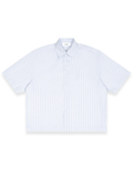 RUNDLE Striped Boxy Short Sleeve Shirt White