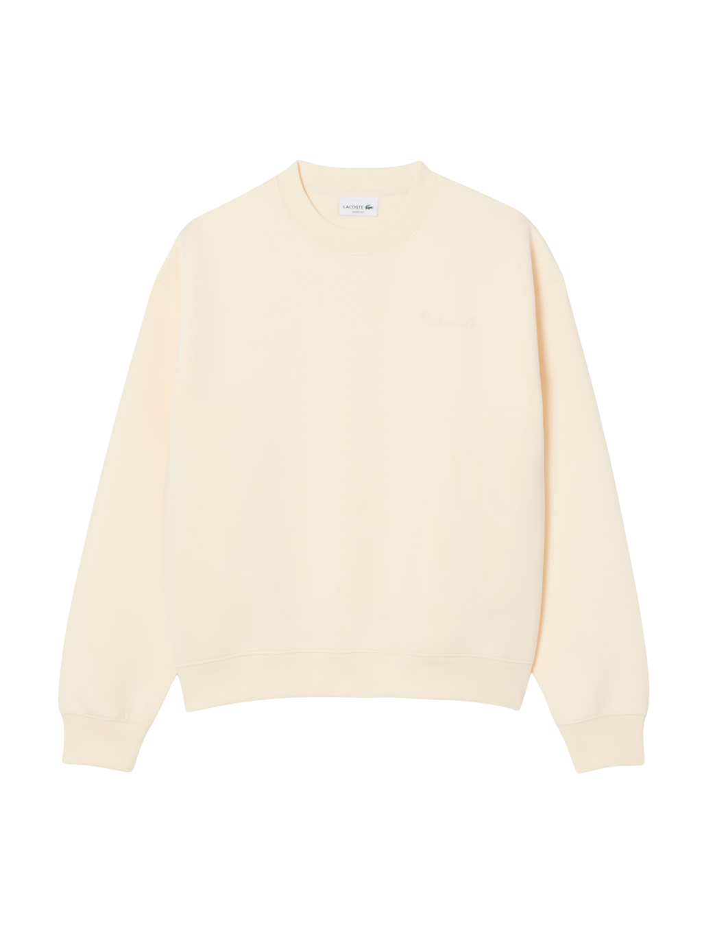 LACOSTE Loose Fit Embroidered Sweatshirt Beige