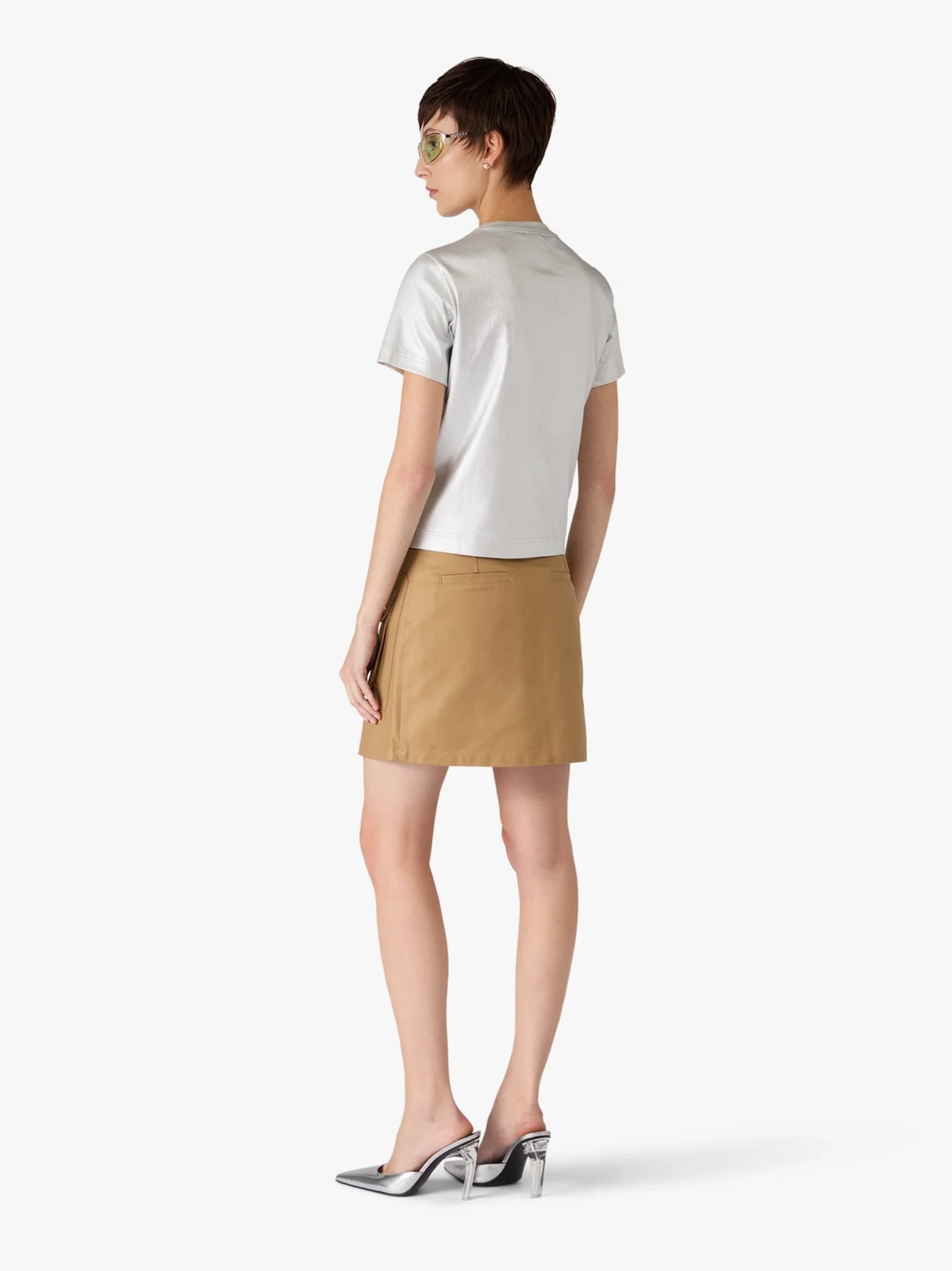 CASABLANCA WOMEN Cotton Pocket Mini Skirt Beige
