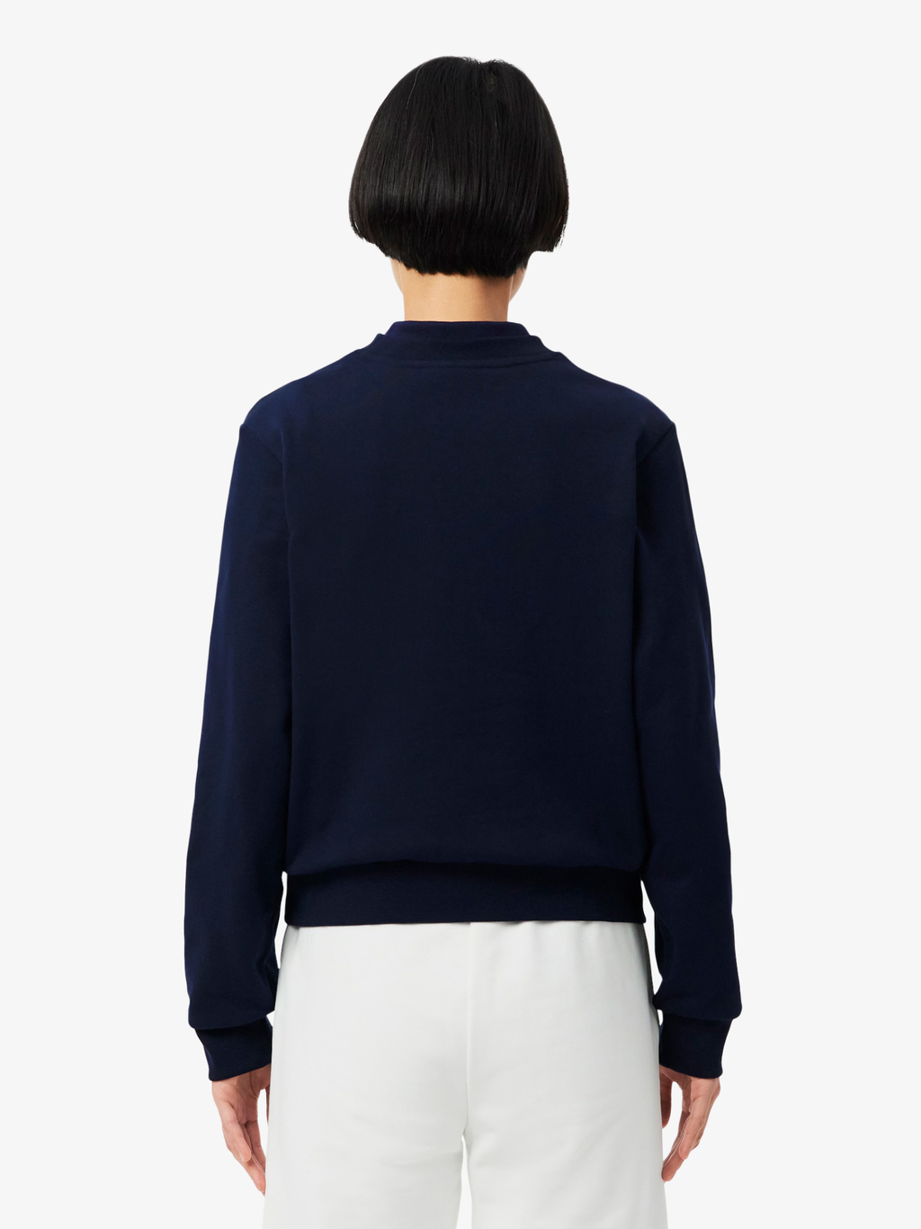 LACOSTE WOMEN Relaxed Fit Fleece Crew Neck Sweatshirt Midnight Blue