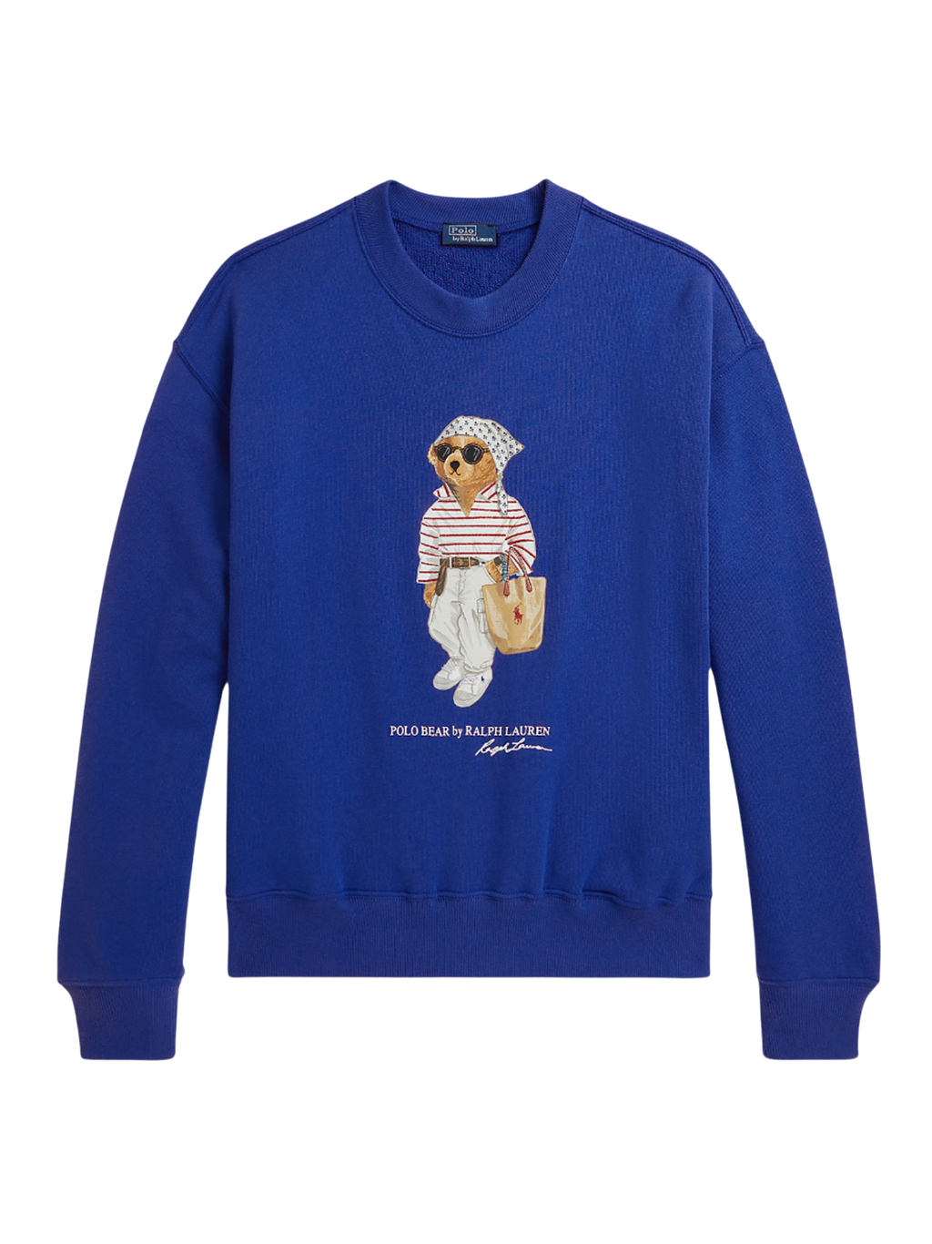 RALPH LAUREN WOMEN Polo Bear Lightweight Fleece Crewneck Gala Blue