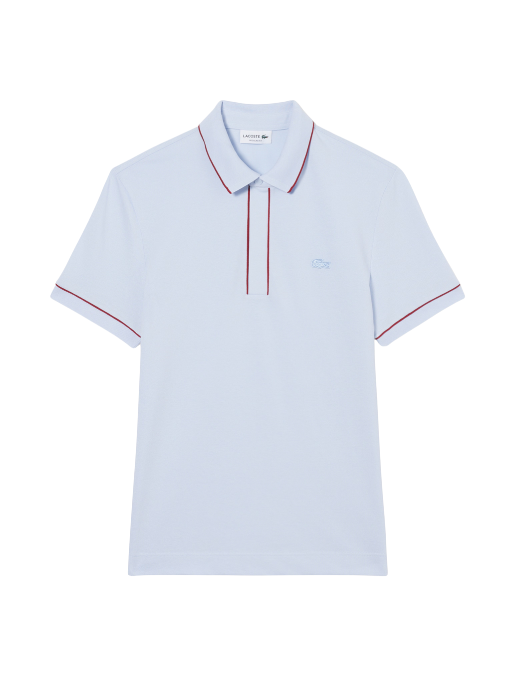 LACOSTE Regular Fit Paris Stretch Piqué Polo Shirt Light Blue
