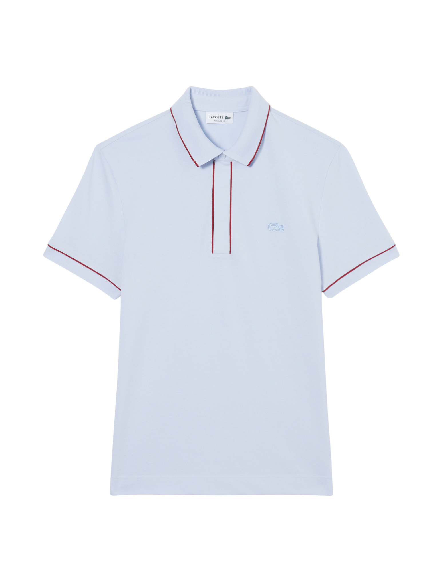 LACOSTE Regular Fit Paris Stretch Piqué Polo Shirt Light Blue