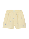 LACOSTE WOMEN Cotton Poplin Jacquard Boxer Shorts Yellow