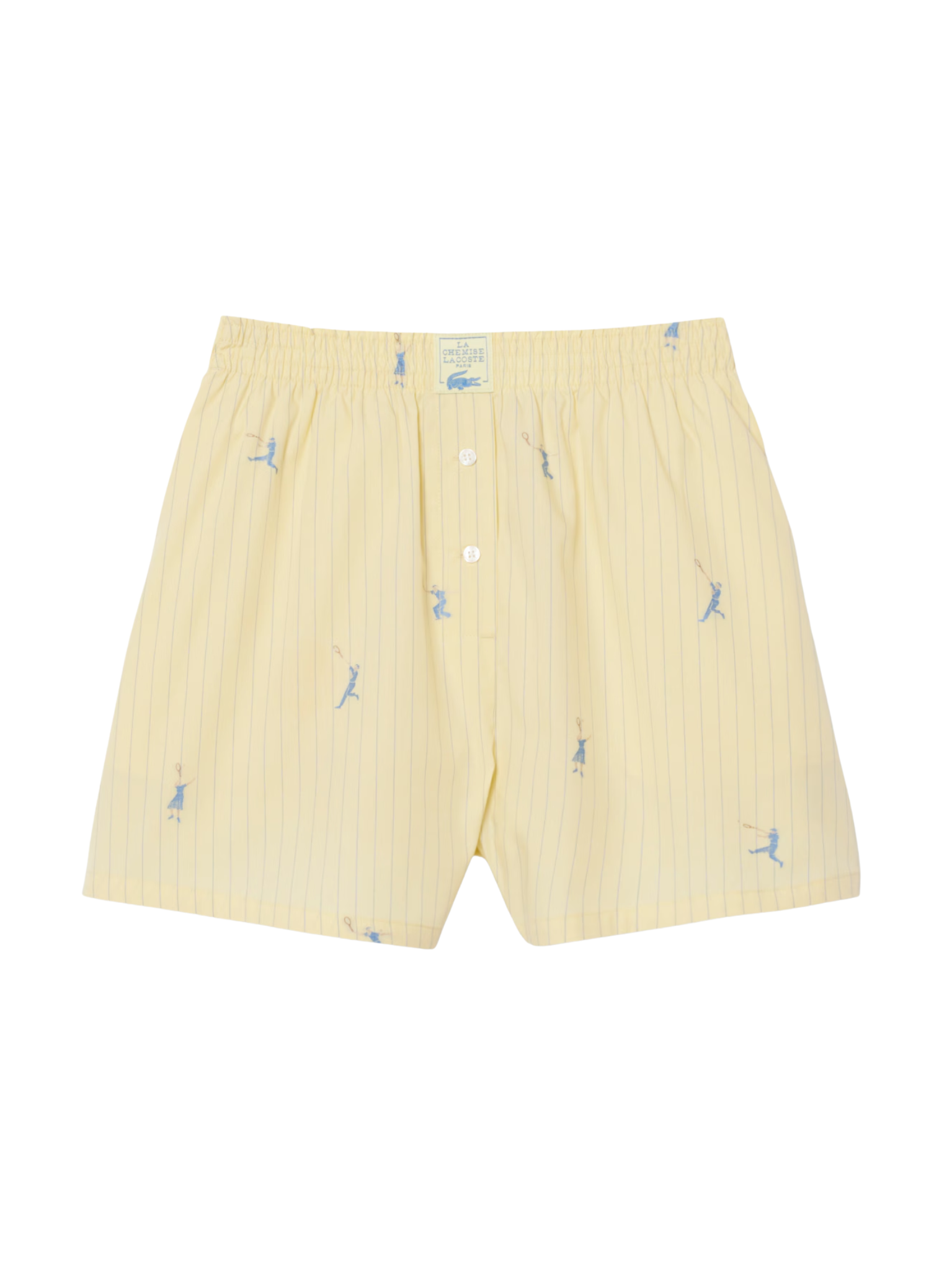 LACOSTE WOMEN Cotton Poplin Jacquard Boxer Shorts Yellow