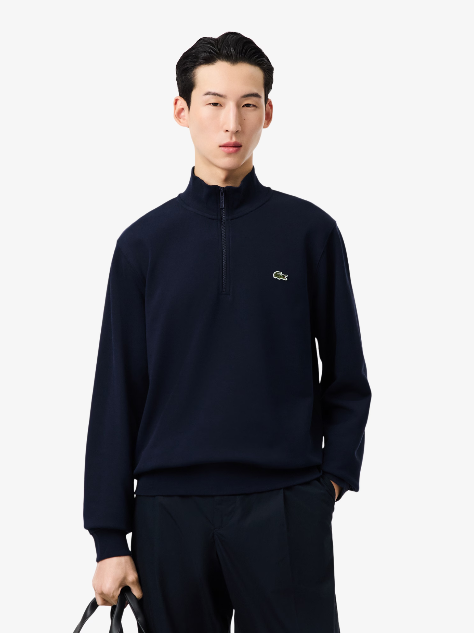 LACOSTE High Neck Zipped Fleece Sweatshirt Midnight Blue