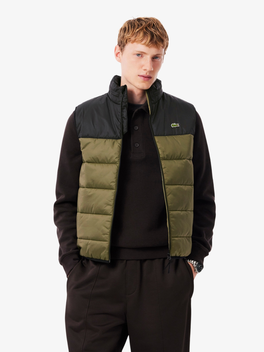 LACOSTE Sleeveless Water-Repellent Jacket Green