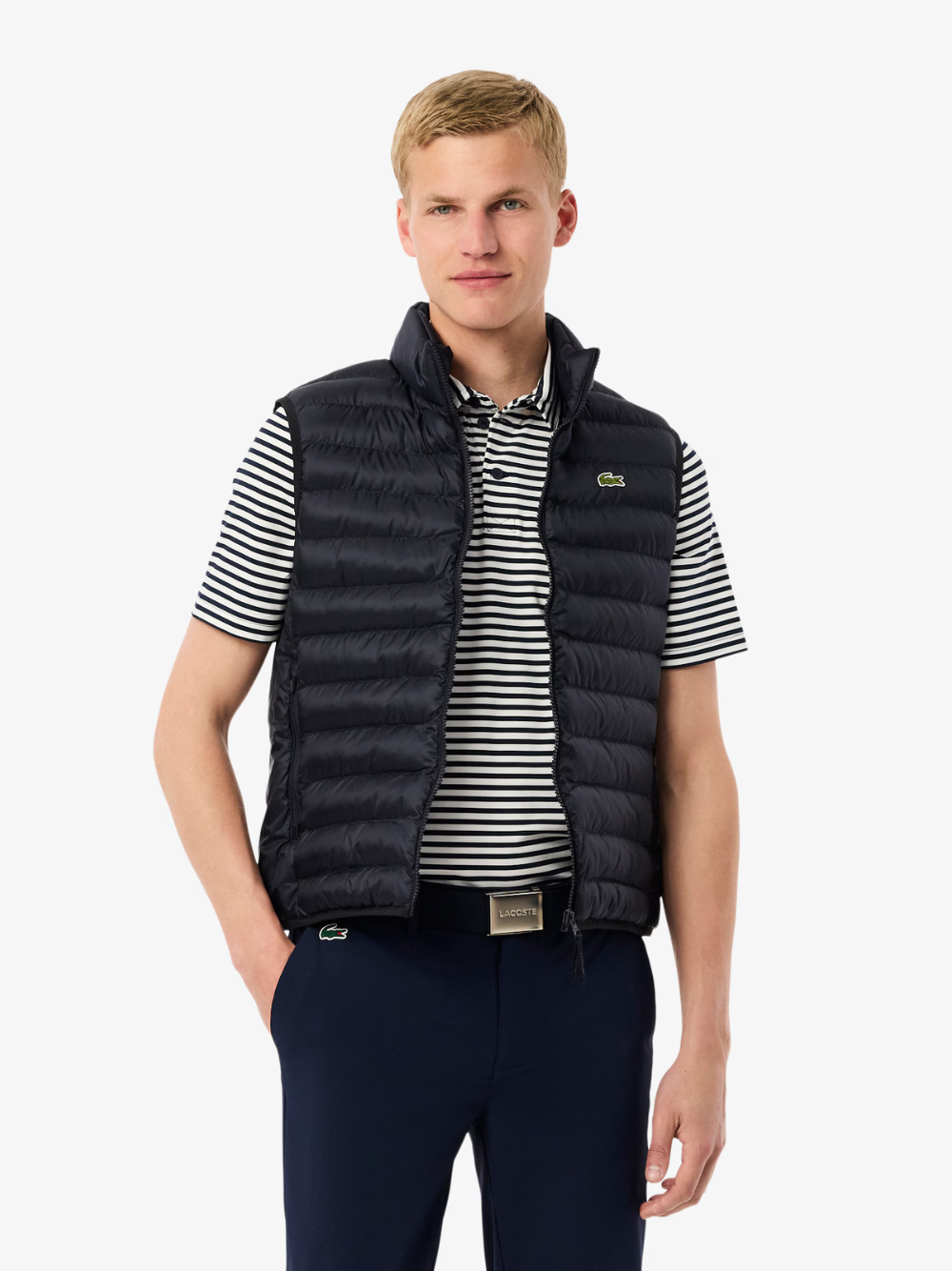 LACOSTE Water-Repellent Puffed Vest Navy