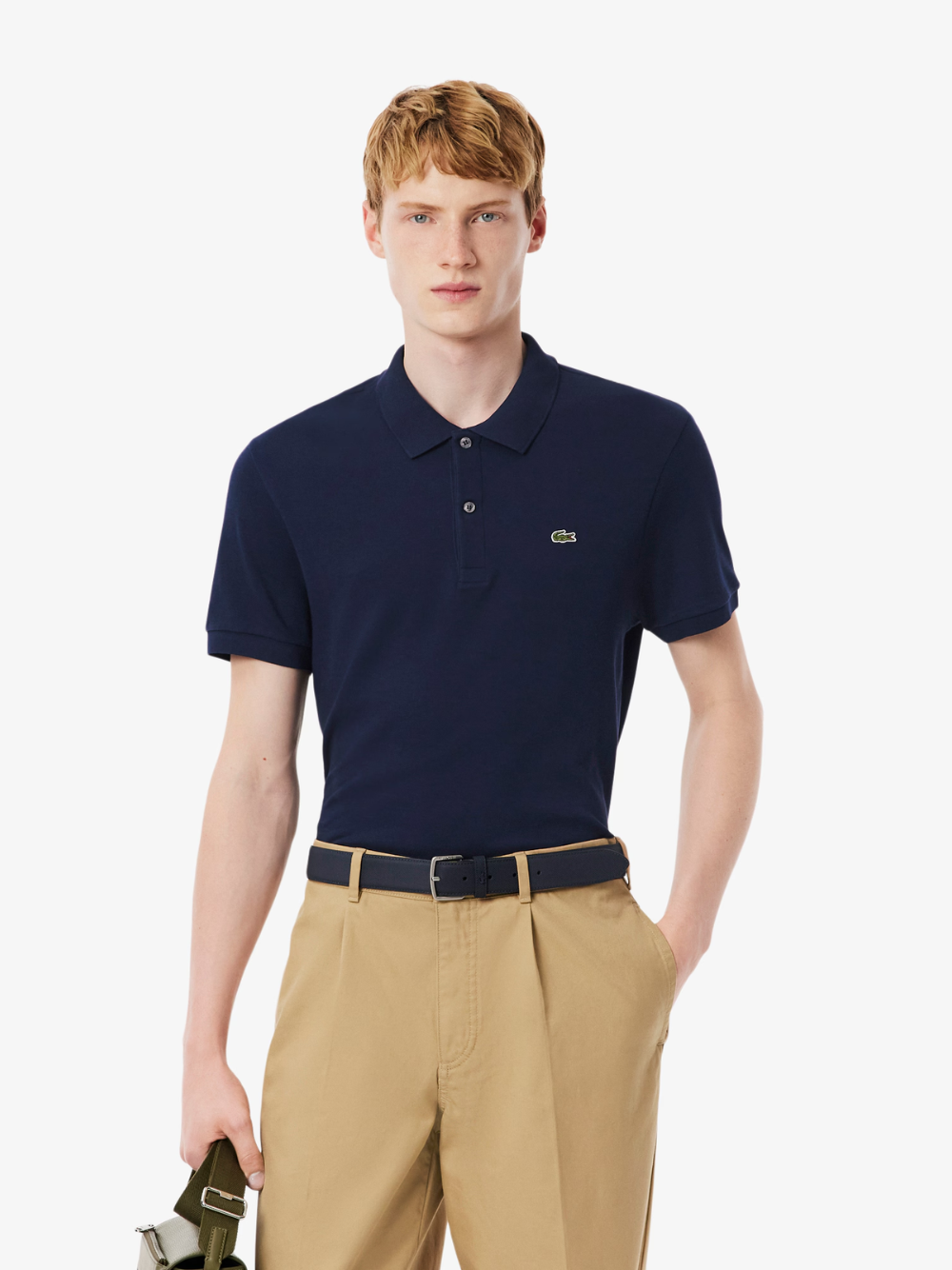 LACOSTE Regular Fit Cotton Pima Polo Shirt Midnight Blue