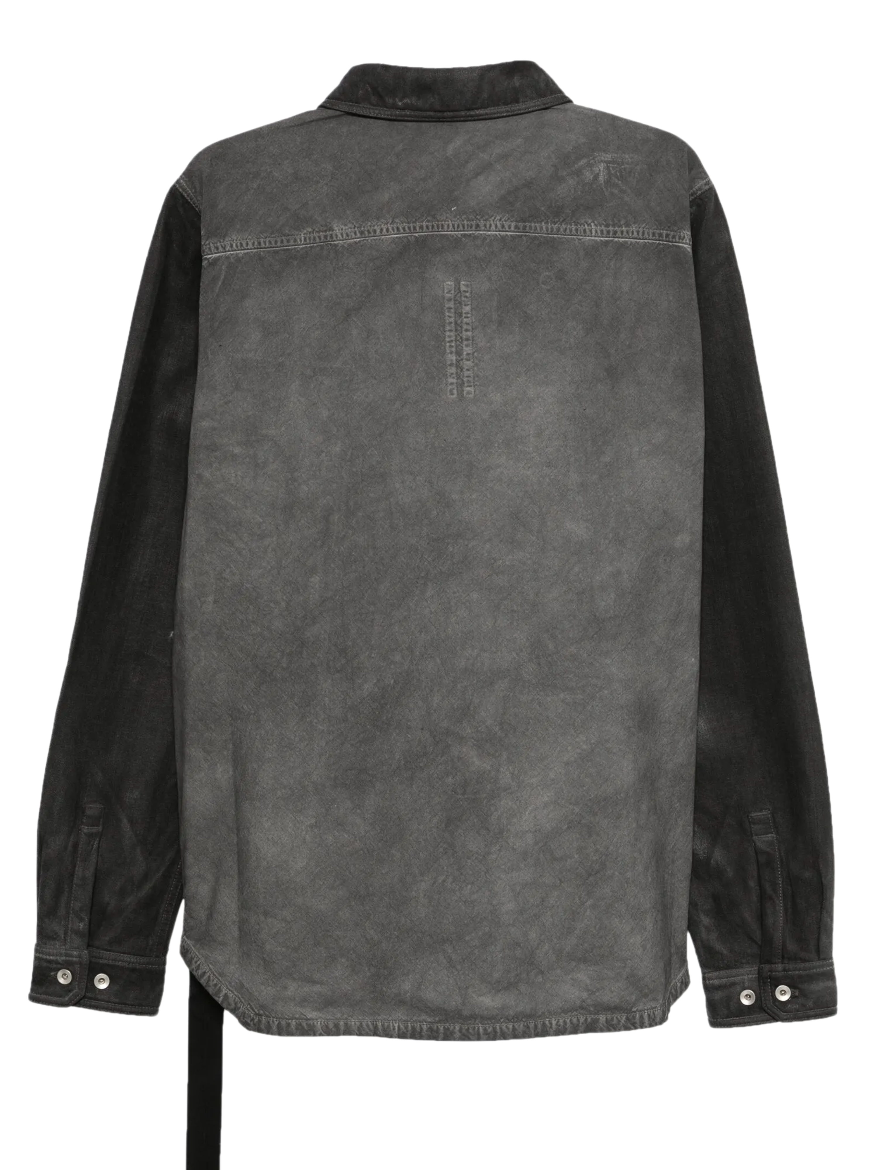 RICK OWENS DRKSHDW Denim Splintered Zip-Up Jacket Stone