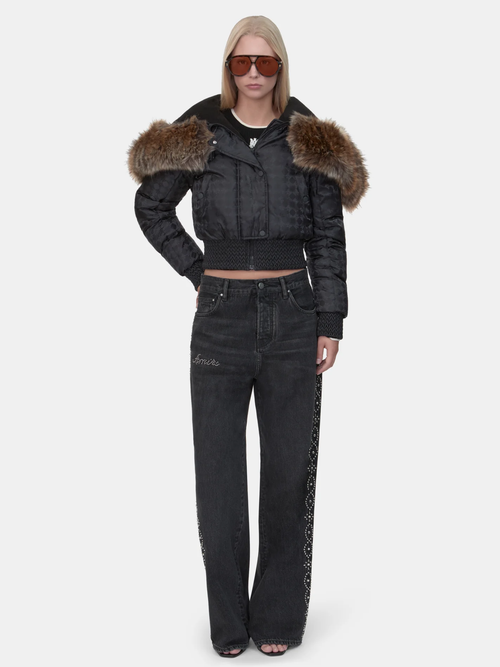 AMIRI WOMEN Stud Baggy Jeans Retro Black