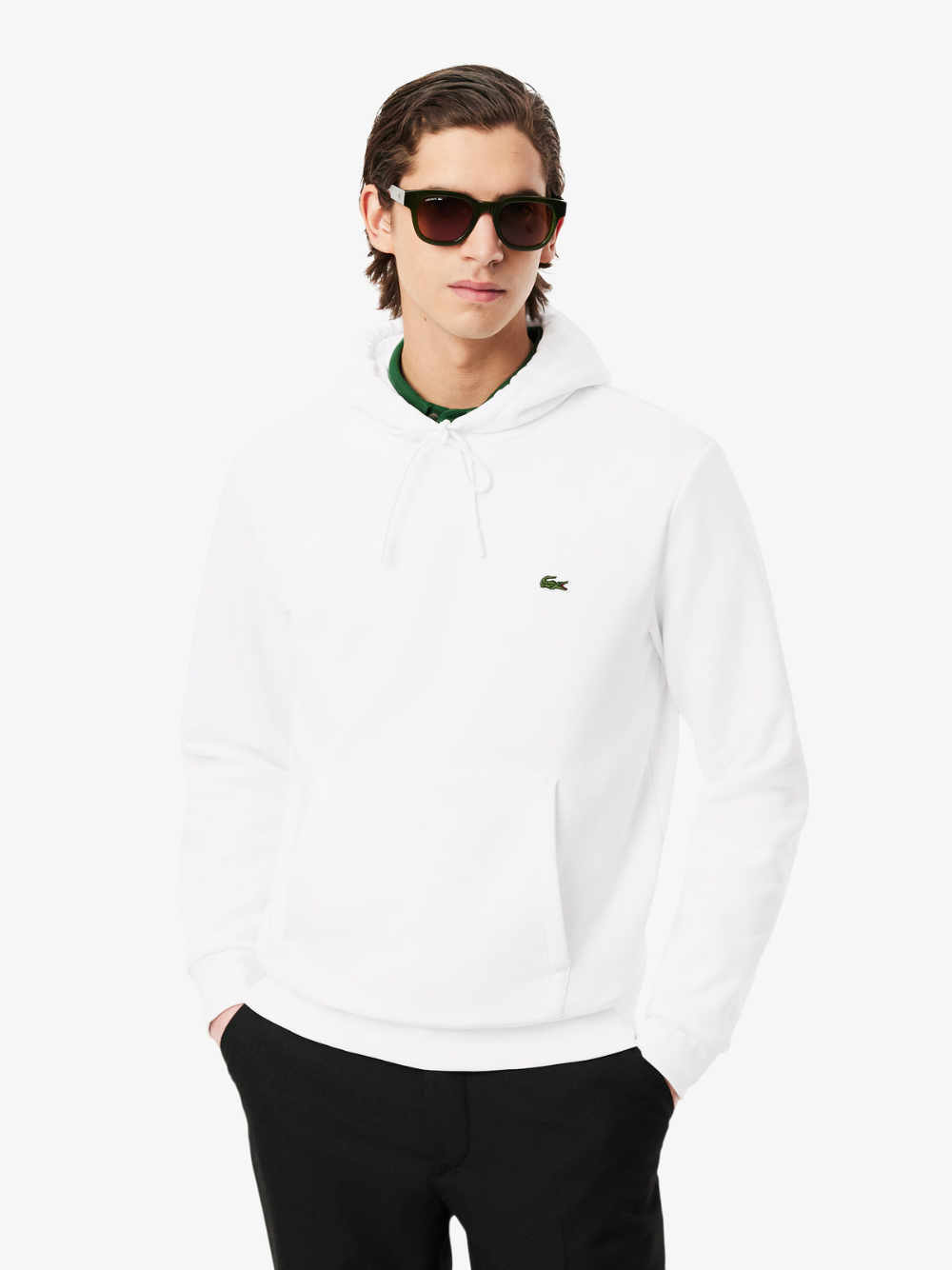 LACOSTE Fleece Hoodie White