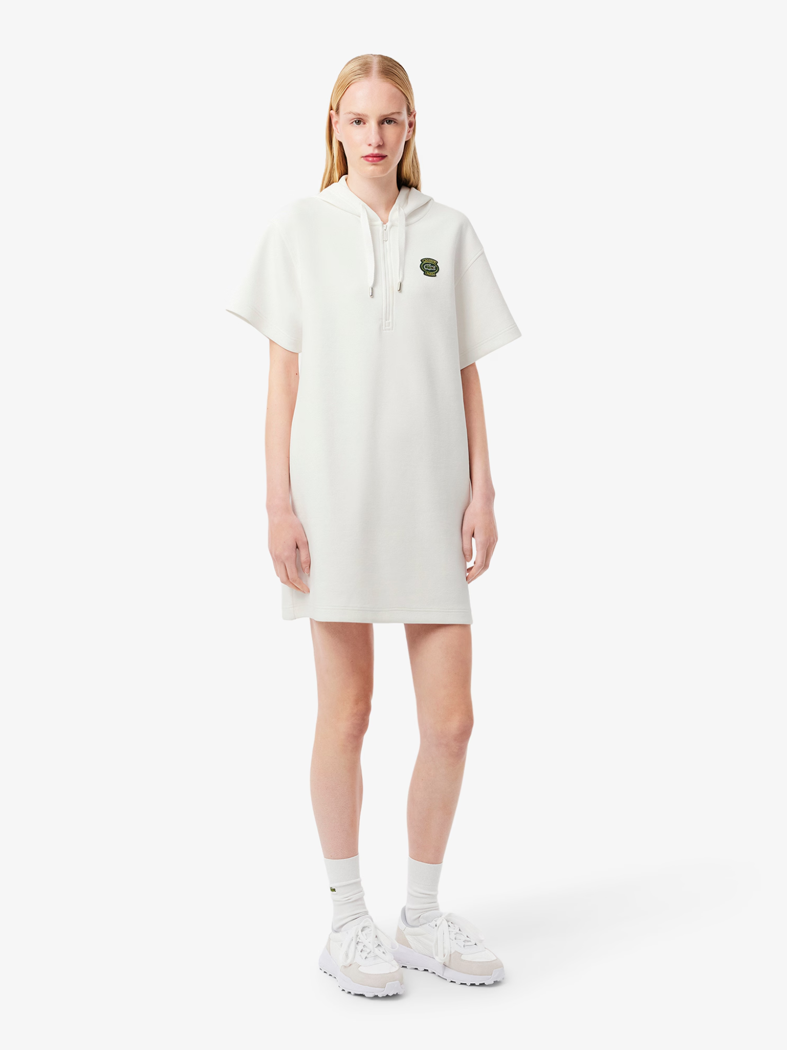 LACOSTE WOMEN Hooded Piqué Dress White