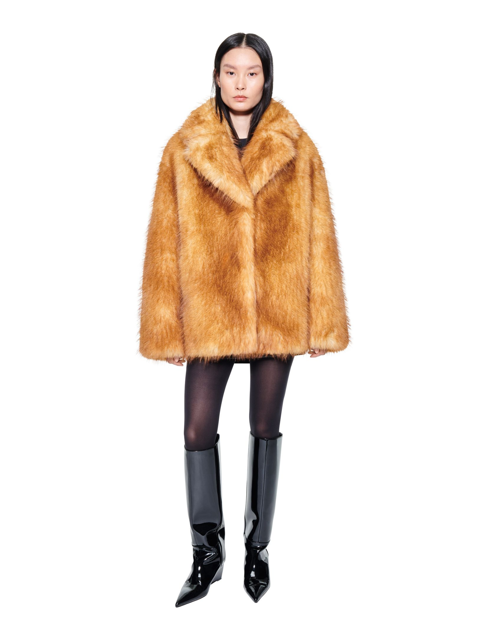 STAND STUDIO WOMEN Janice Faux Fur Jacket Natural Brown