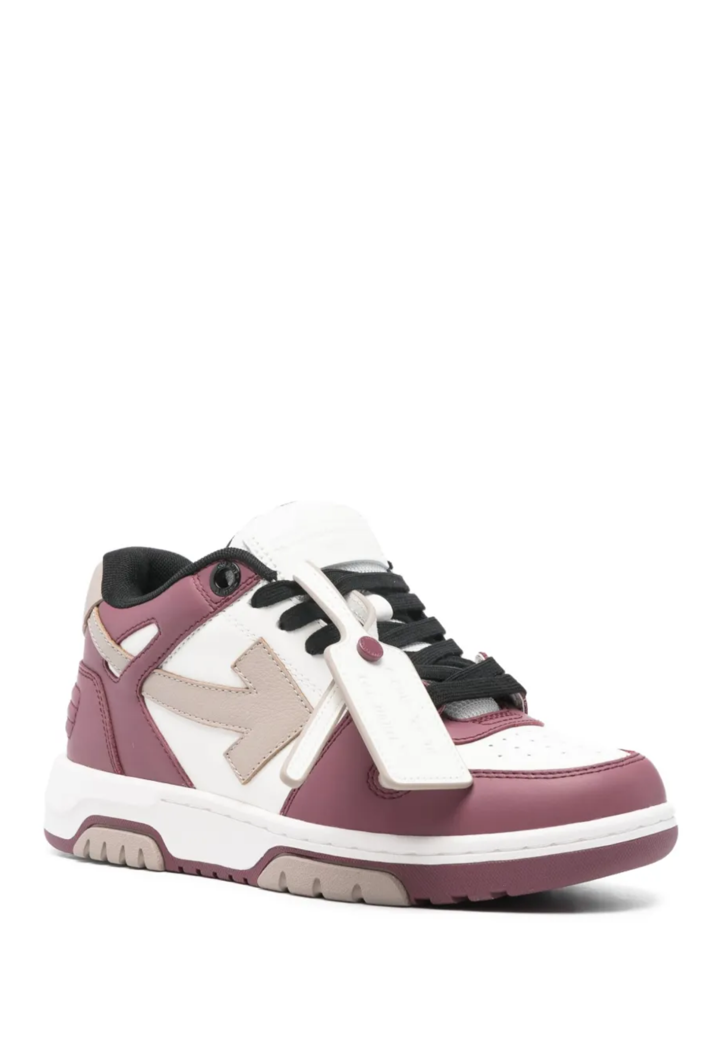 OFF WHITE WOMENS Out Of Office Sneakers White/Burgundy
