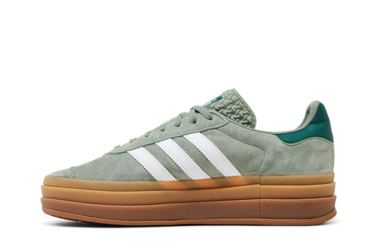 adidas Gazelle Bold Silver Green Gum (Womens)
