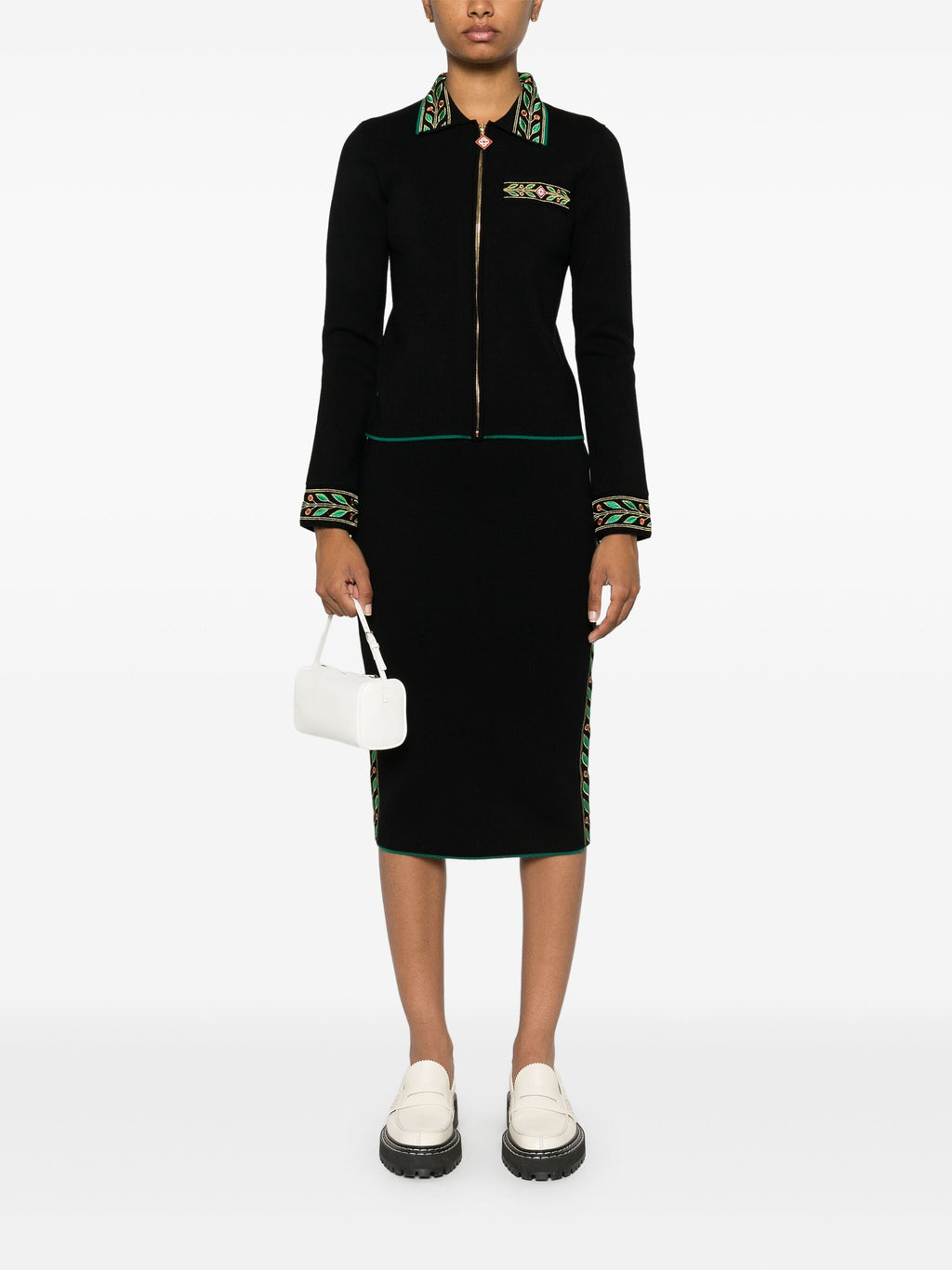 CASABLANCA WOMEN Embroidered Laurel Skirt Black