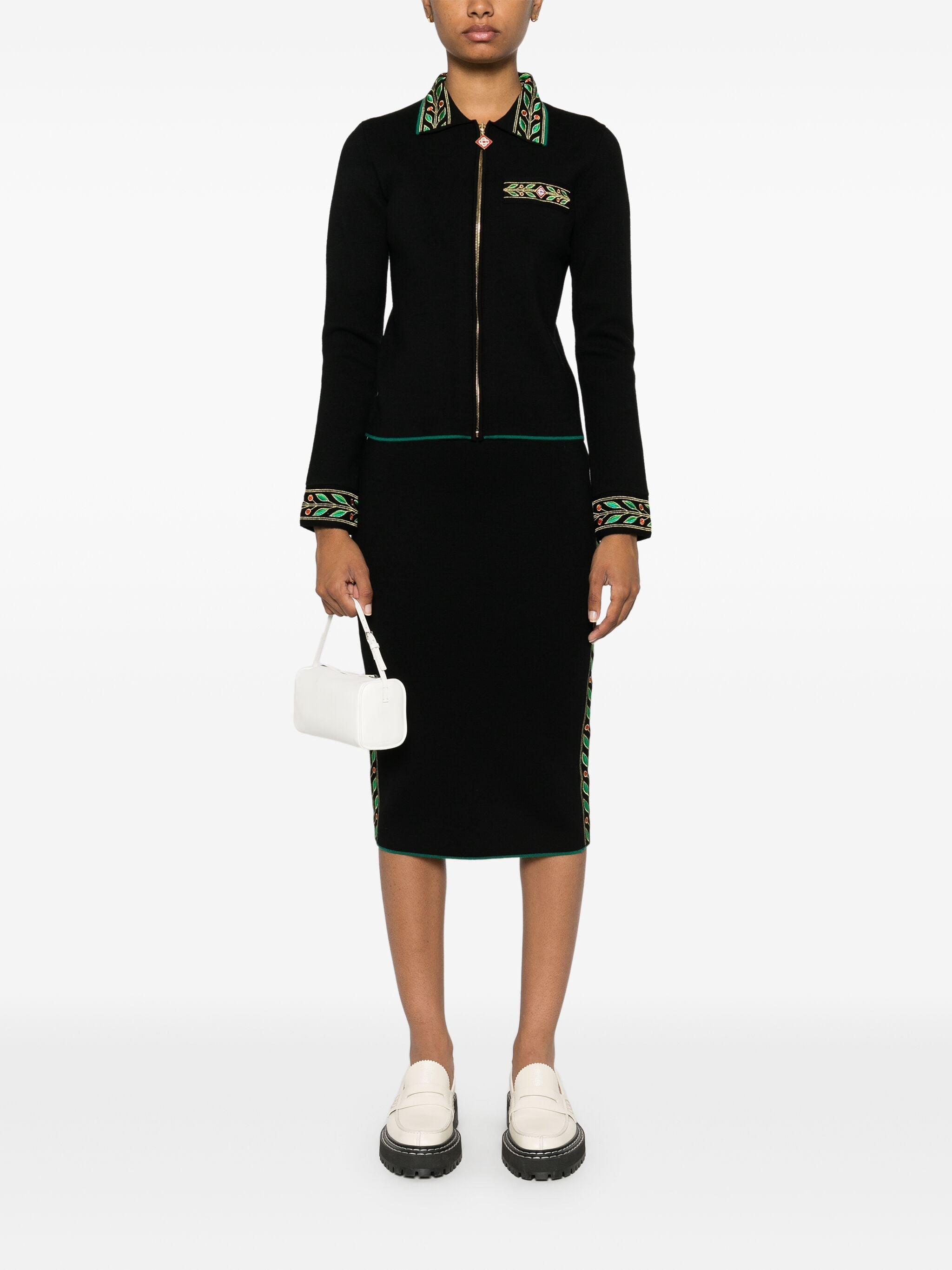 CASABLANCA WOMEN Embroidered Laurel Skirt Black