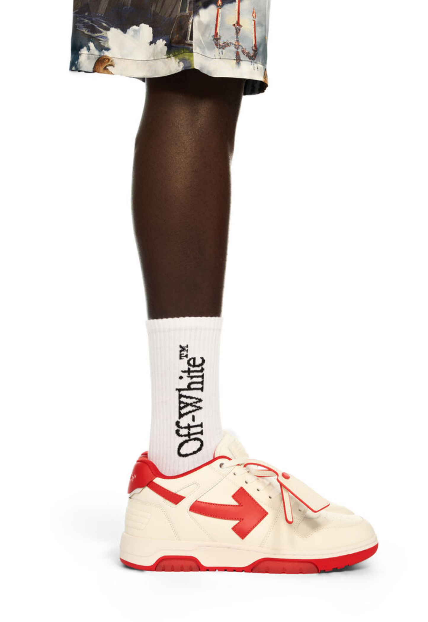 OFF WHITE MENS Out Of Office Sneakers White/Red