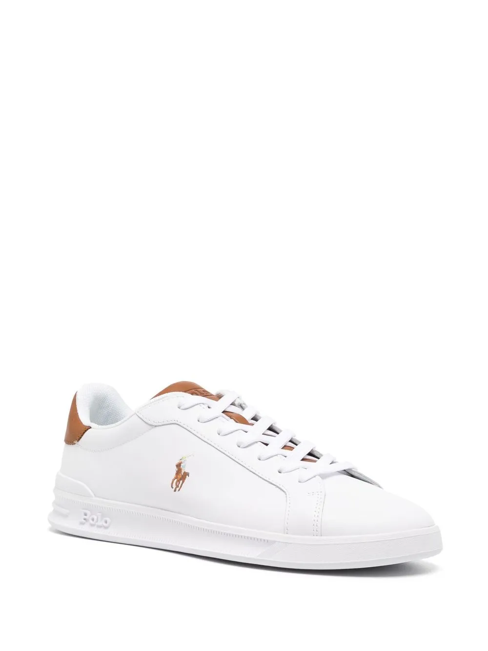 RALPH LAUREN Heritage Court II Leather Sneakers White/Tan