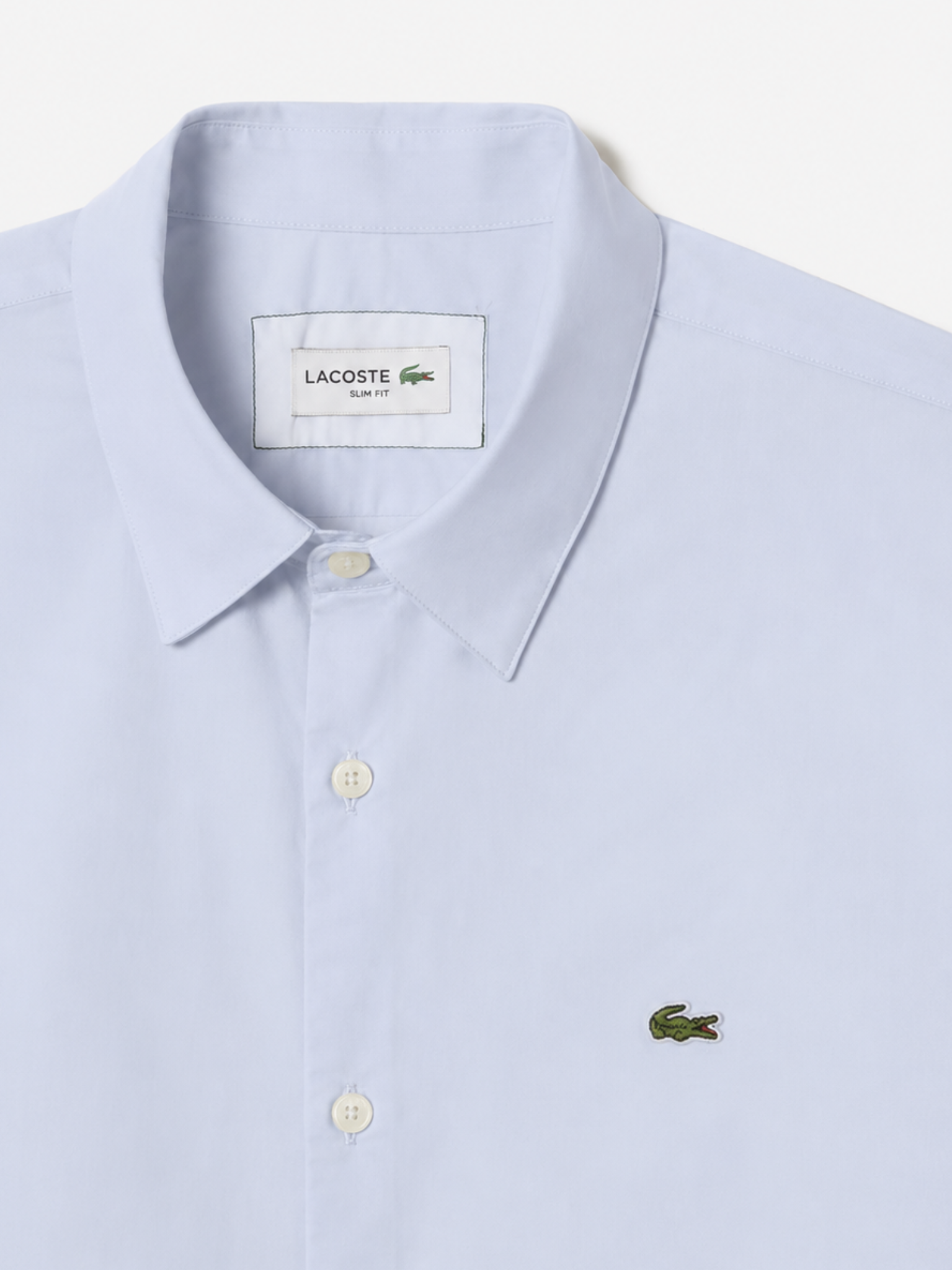 LACOSTE Slim Fit Stretch Poplin Shirt Blue