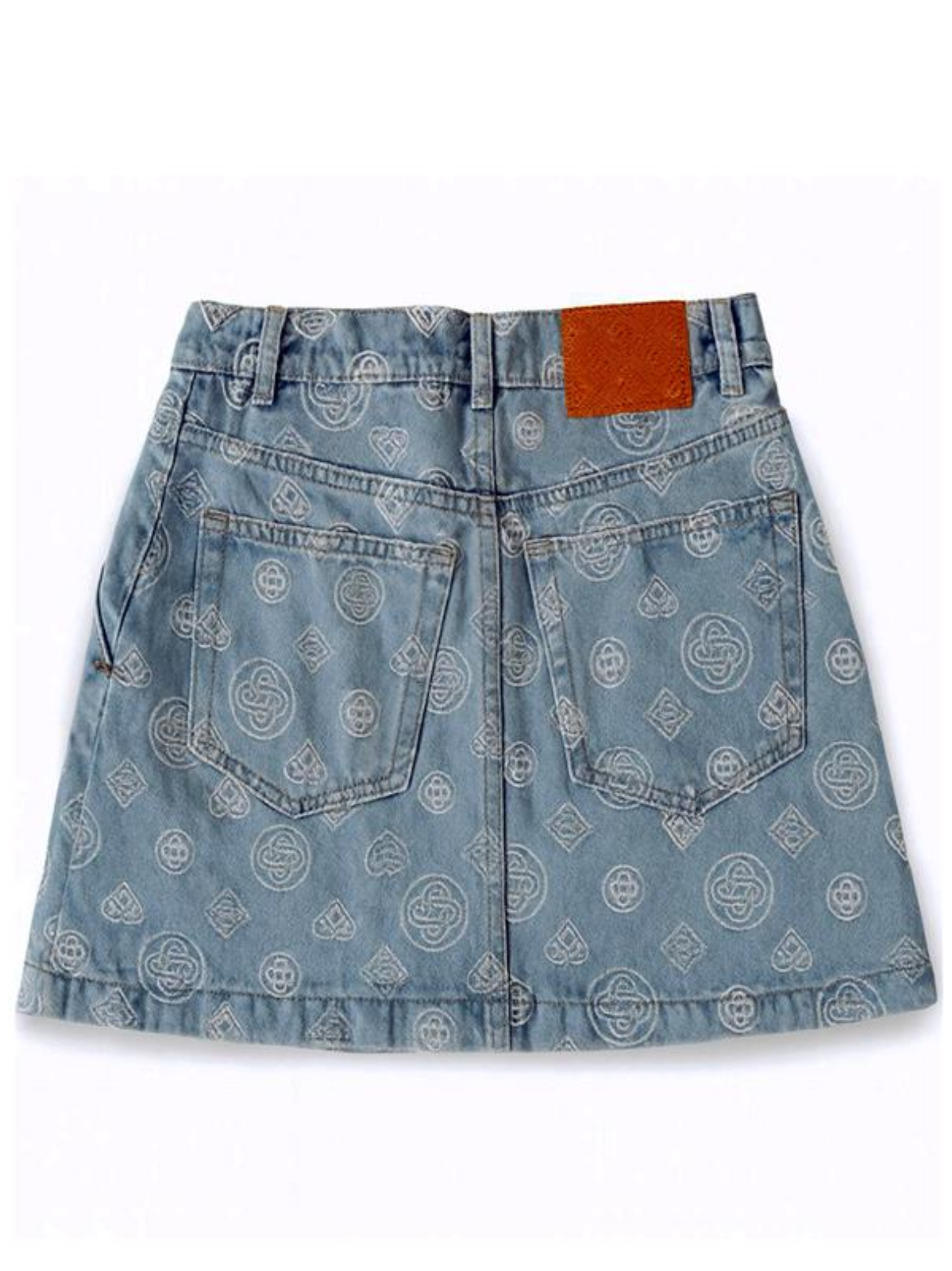 CASABLANCA WOMEN Monogram Denim Skirt Blue