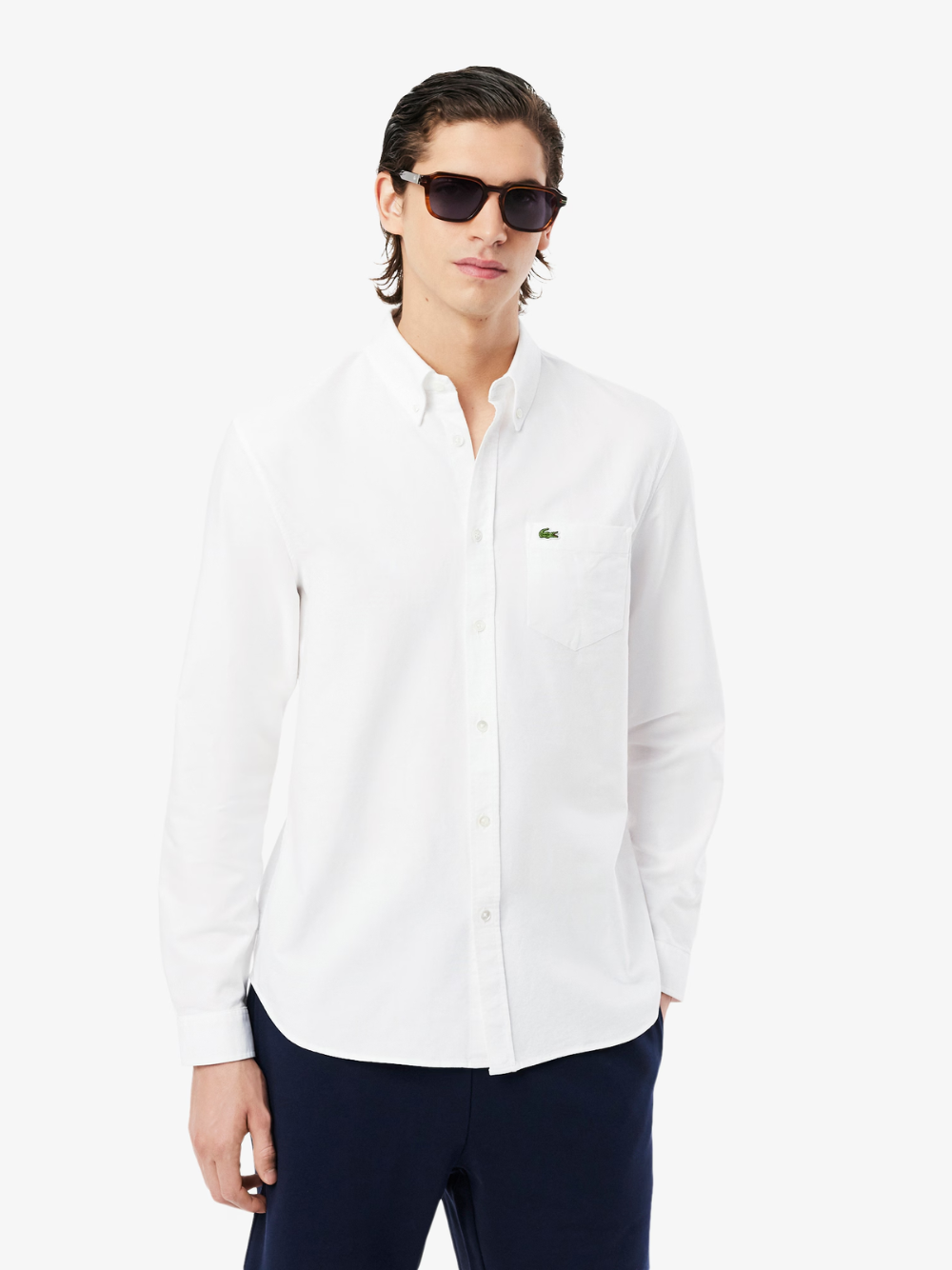 LACOSTE Regular Fit Oxford Shirt White
