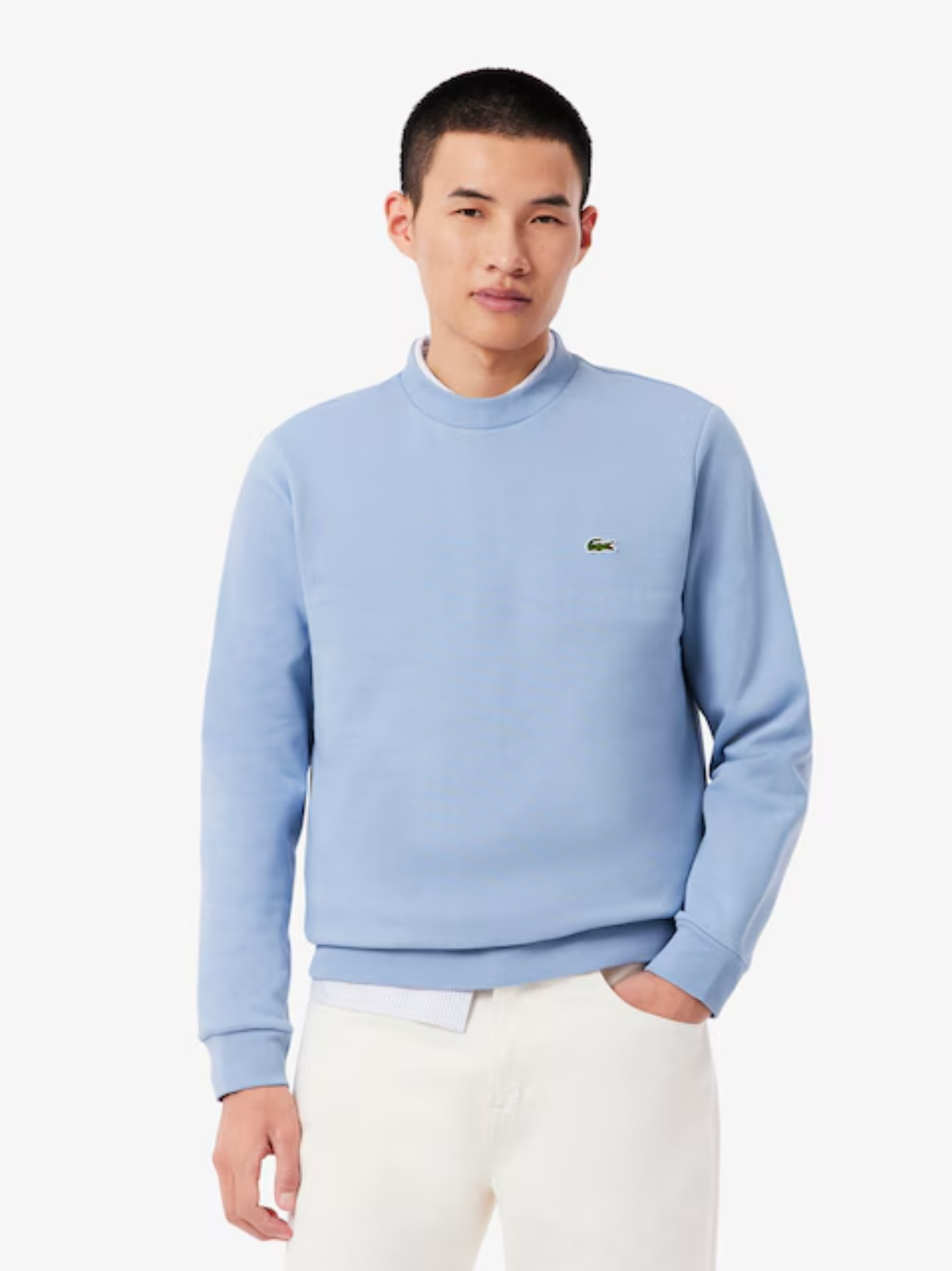 LACOSTE Fleece Crew Neck Sweatshirt Light Blue