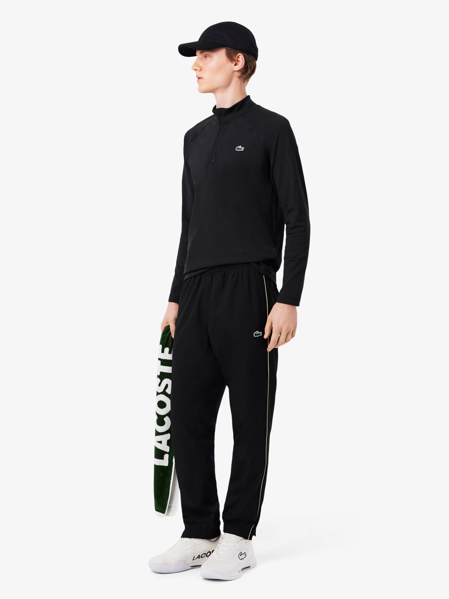 LACOSTE Water-Repellent Sport Sweatpants Black