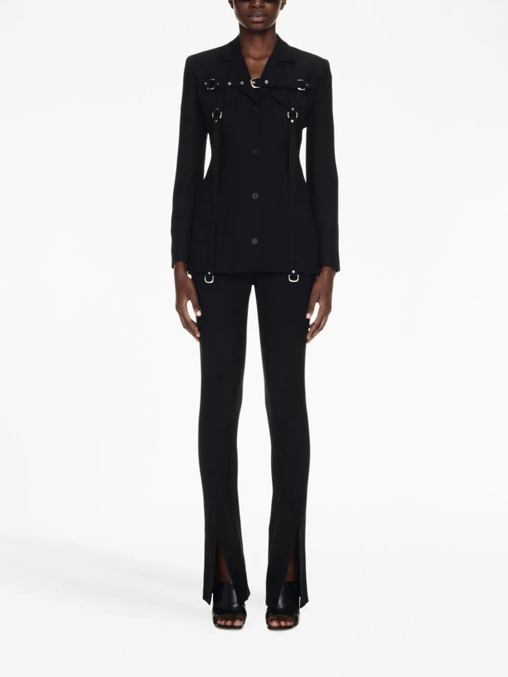 OFF-WHITE WOMEN Buckle Cargo Buckle Strap Jacket Black