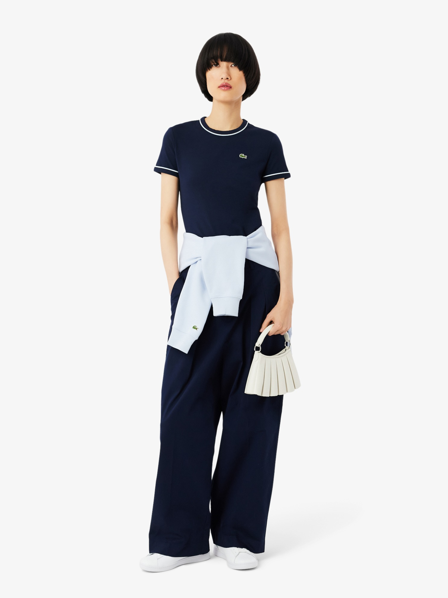 LACOSTE WOMEN Carnaby Set Leather Sneakers White/Gold