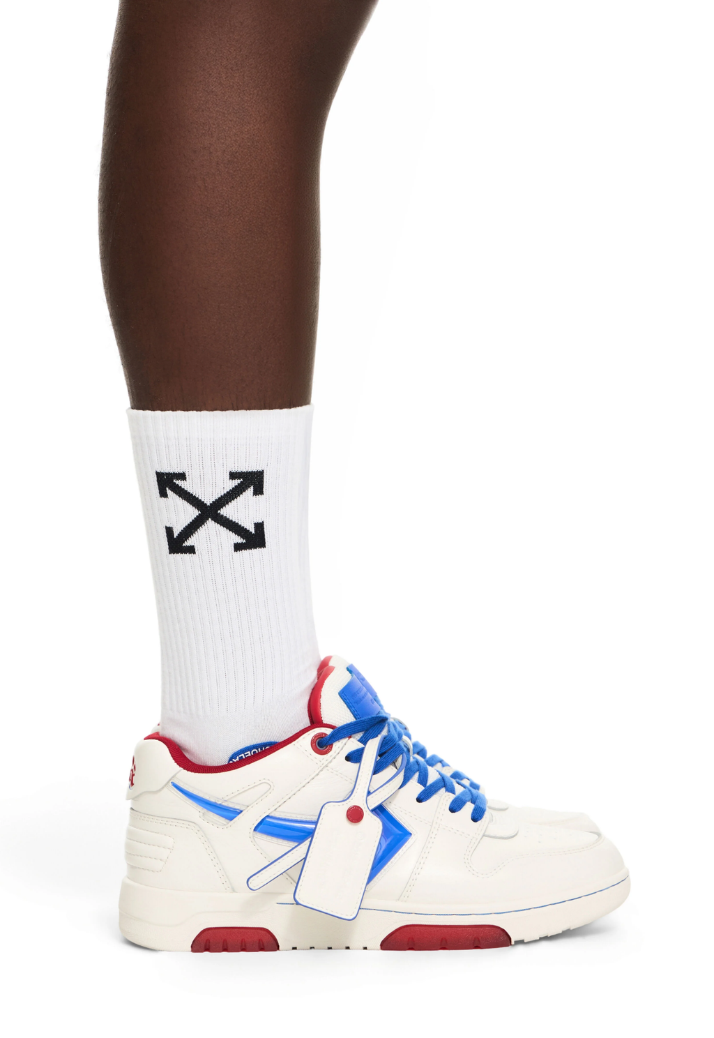 OFF WHITE MENS Out Of Office Bubble Arrow Sneakers White/Cobalt Blue