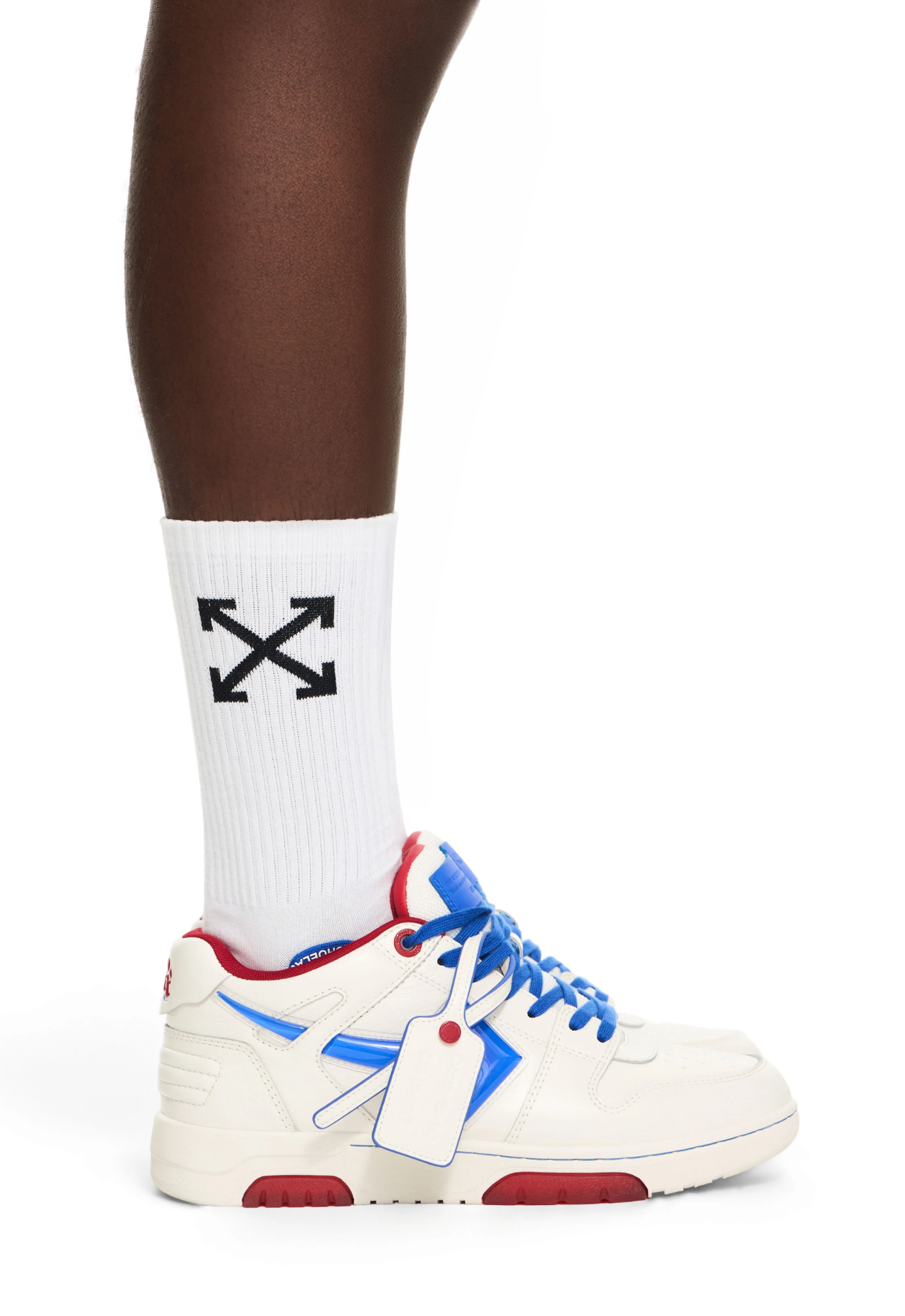 OFF WHITE MENS Out Of Office Bubble Arrow Sneakers White/Cobalt Blue