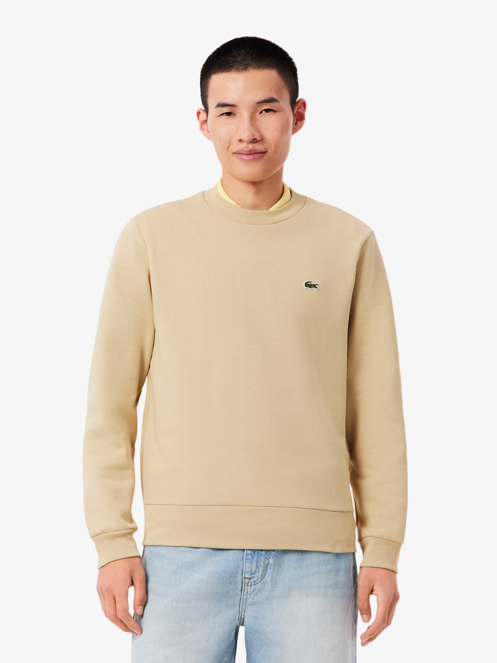 LACOSTE Fleece Crew Neck Sweatshirt Beige