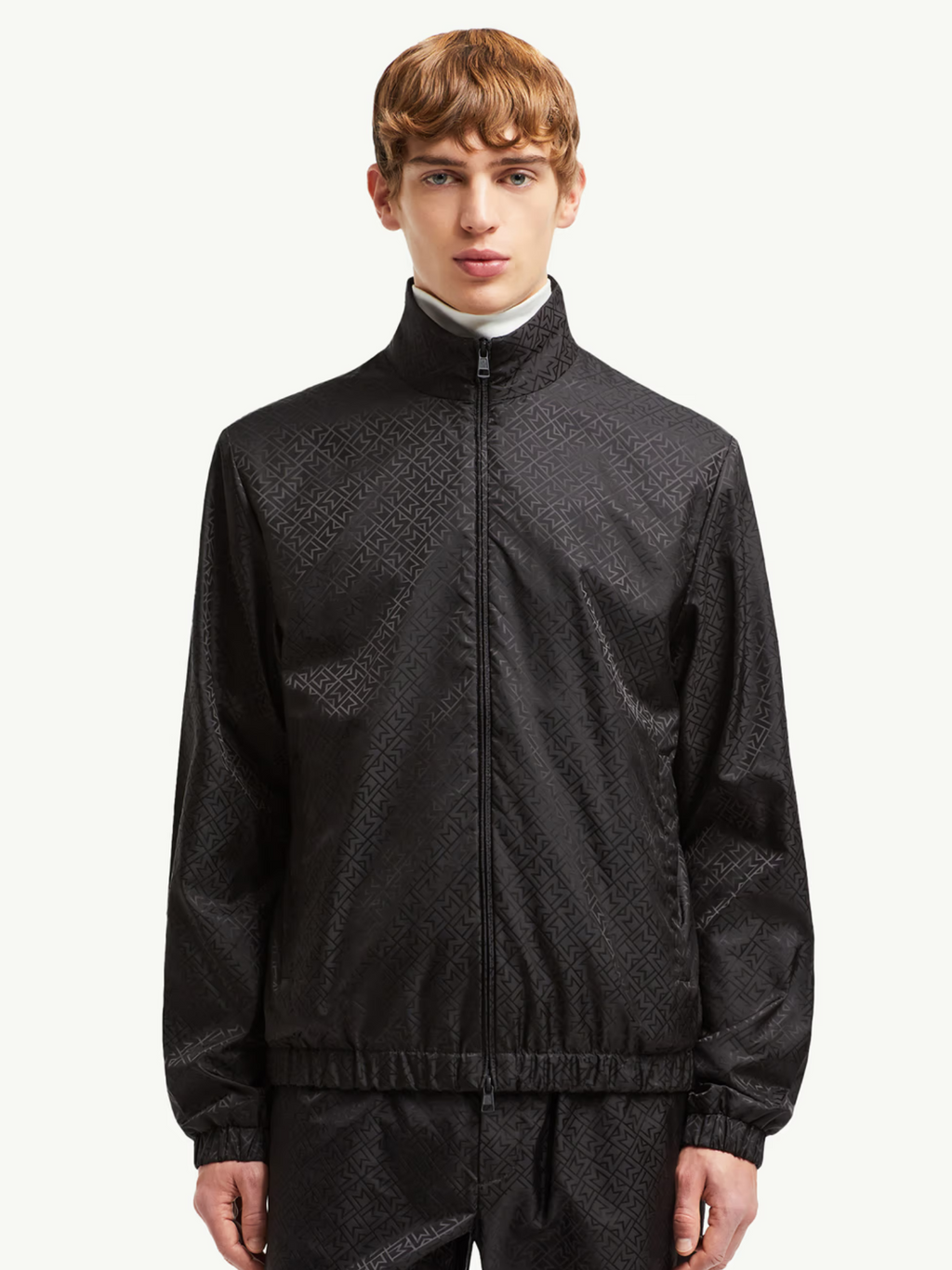 MONCLER Vanoise Monogram Jacquard Windbreaker Black