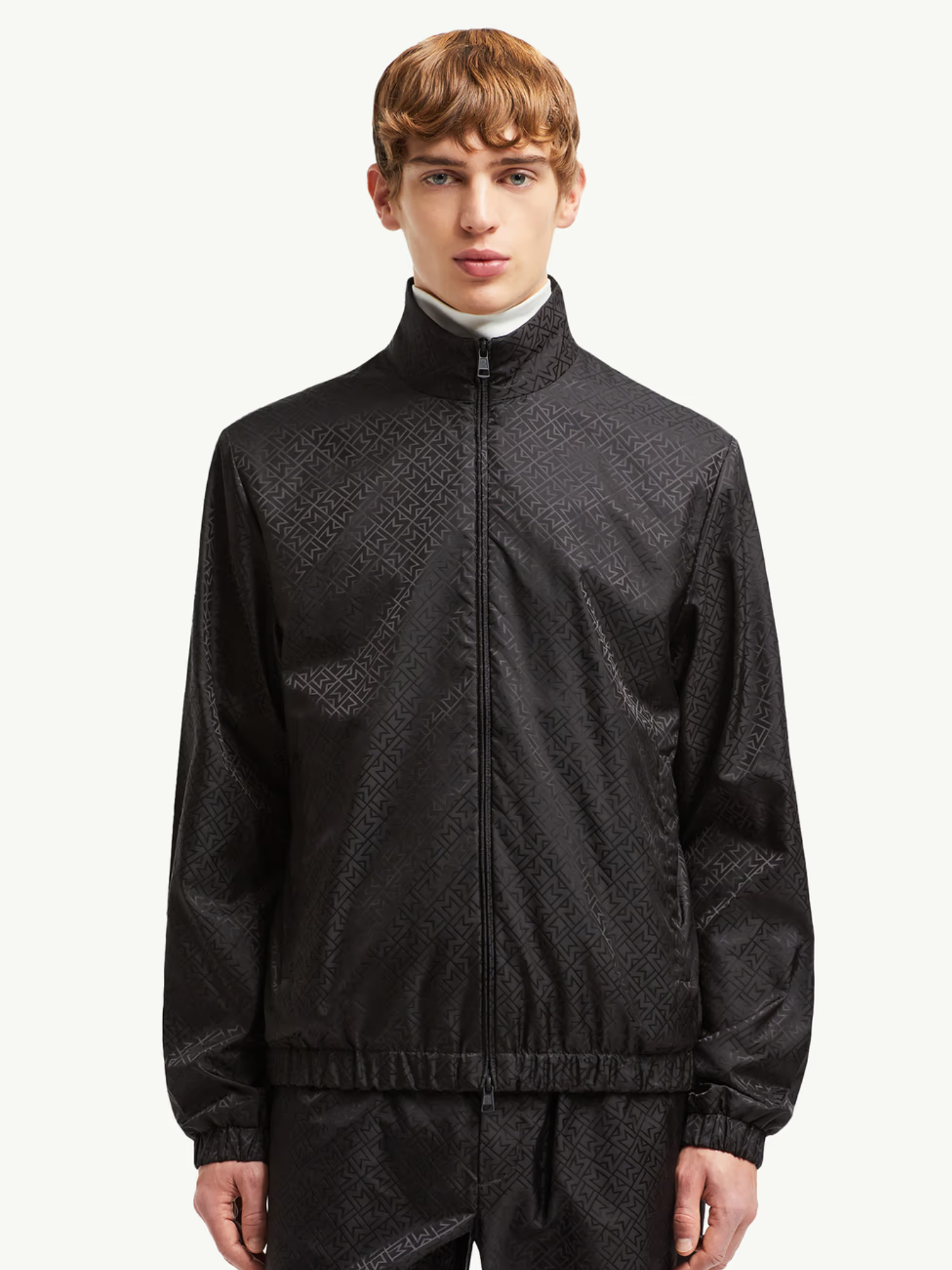 MONCLER Vanoise Monogram Jacquard Windbreaker Black