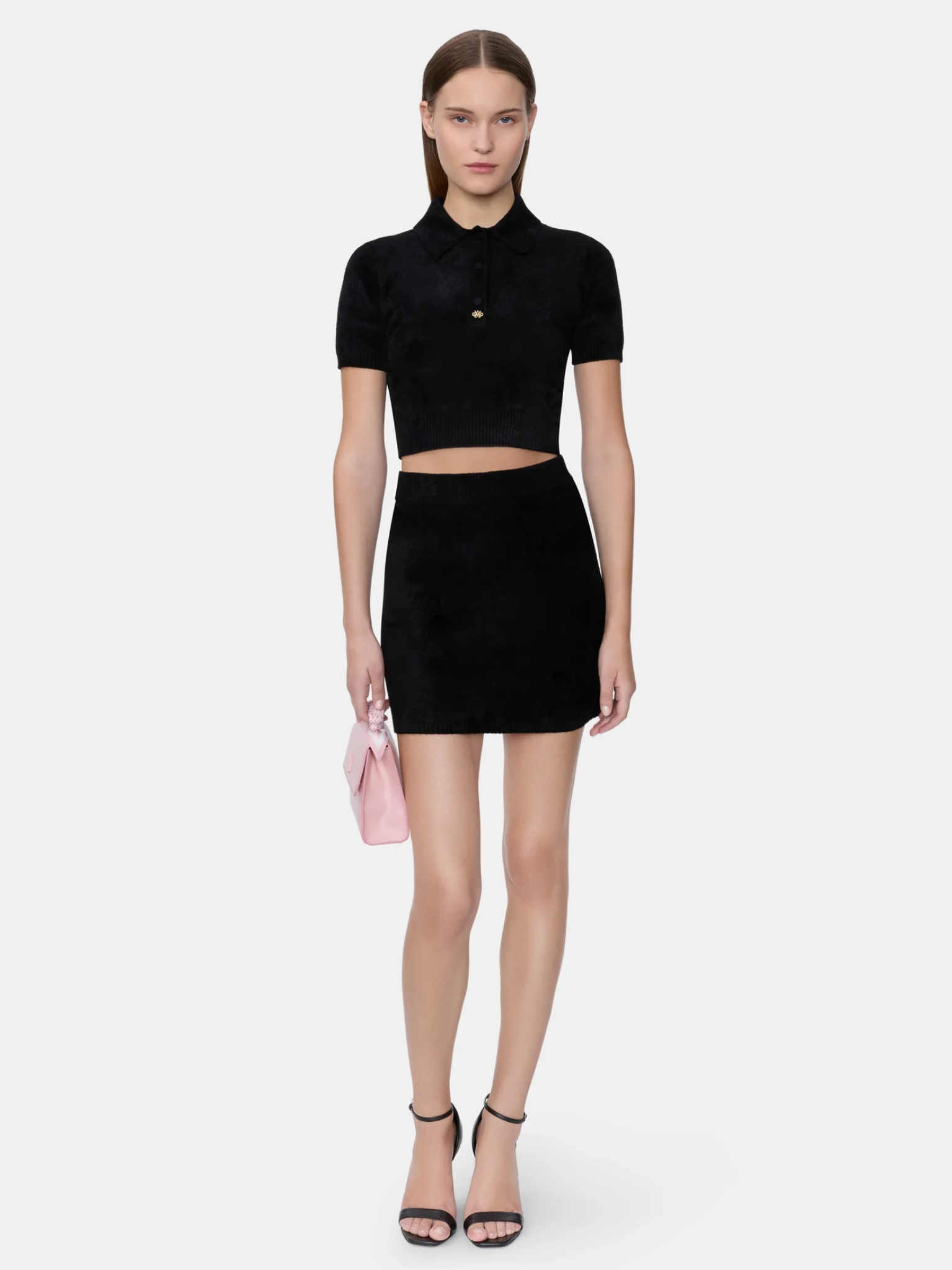 AMIRI WOMEN Velvet Mini Skirt Black