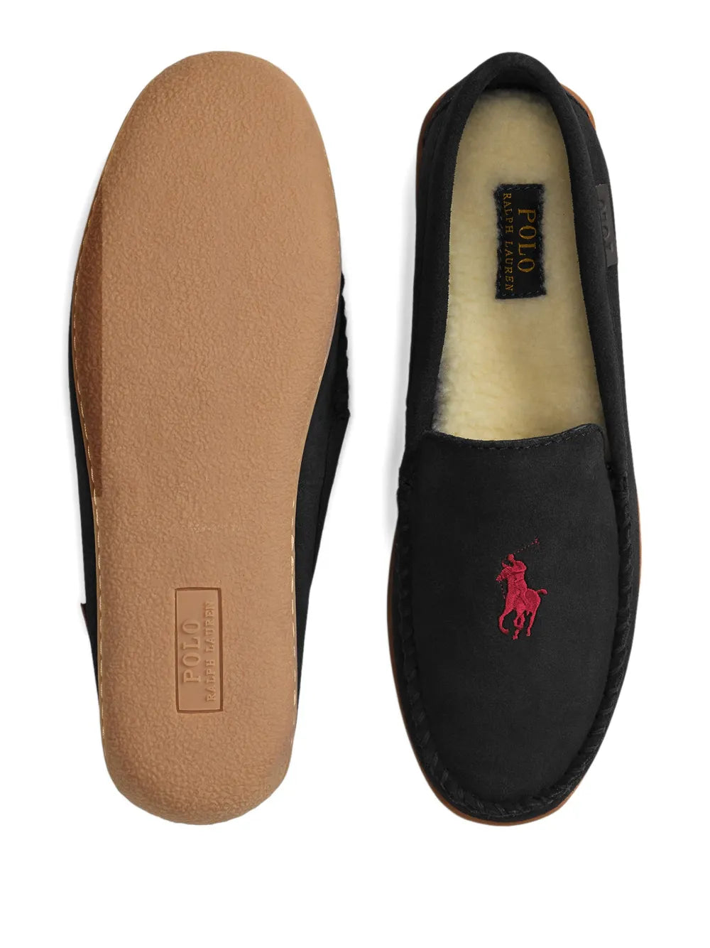 RALPH LAUREN Brenan Suede Slippers Black