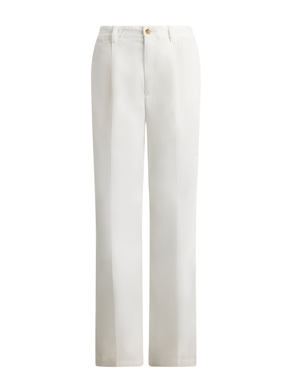 RALPH LAUREN WOMEN Pleated Cotton-Blend Relaxed Trousers Deckwash White