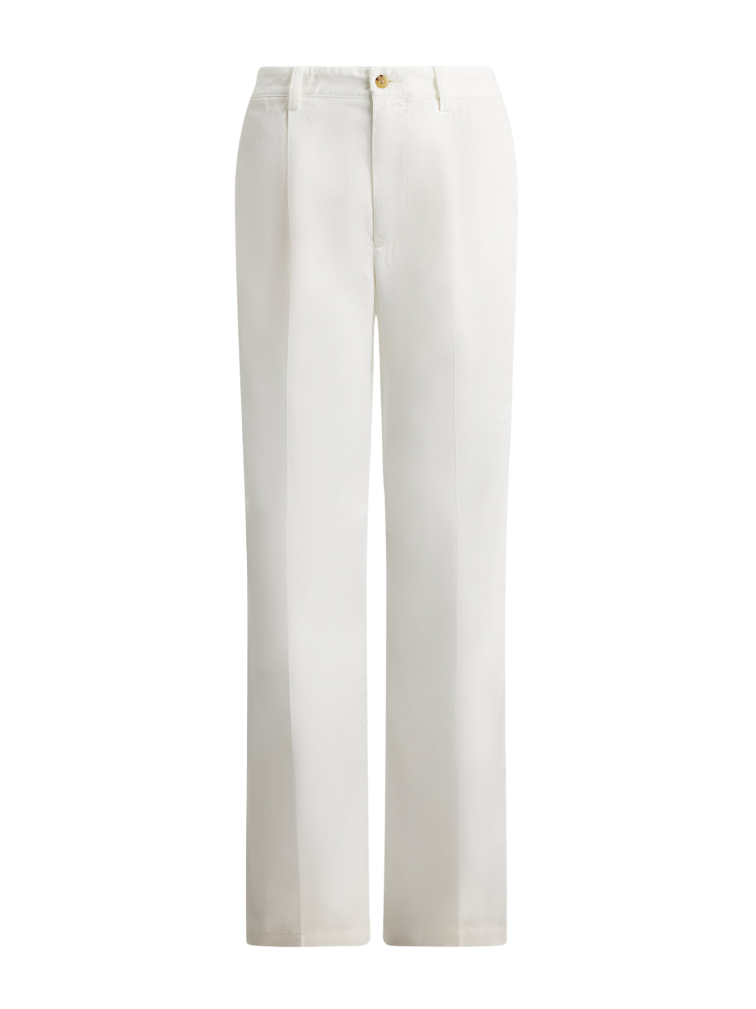 RALPH LAUREN WOMEN Pleated Cotton-Blend Relaxed Trousers Deckwash White