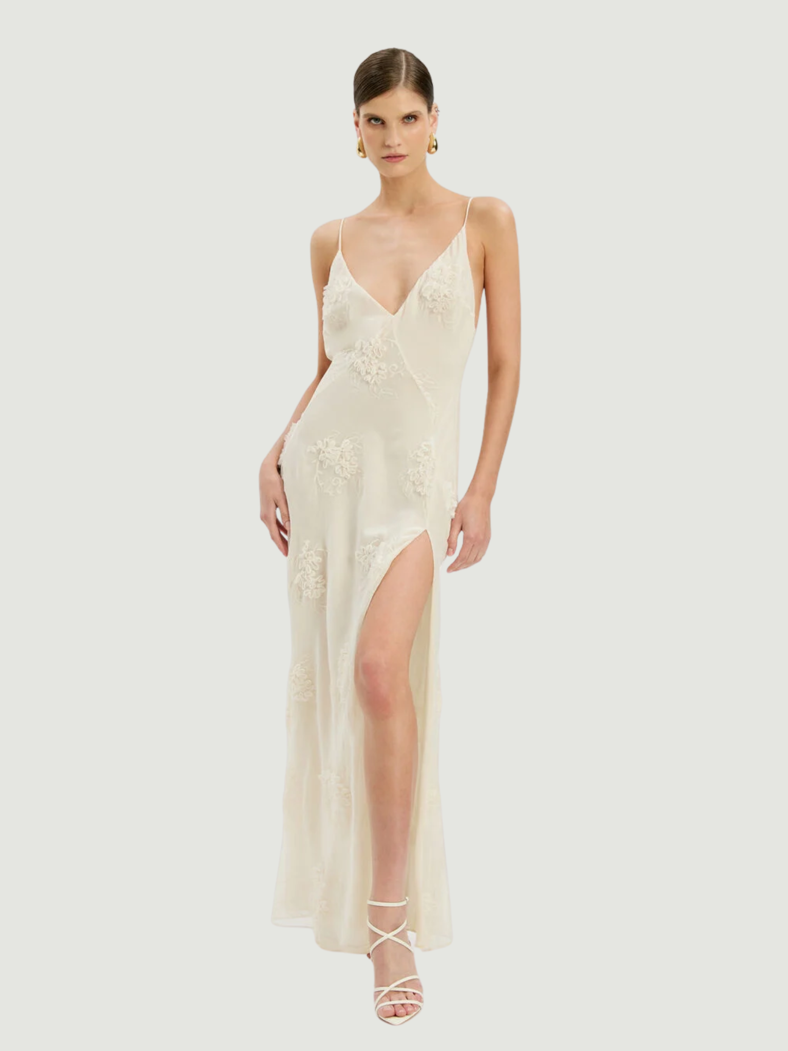 BARDOT WOMEN Romaya V Neck Maxi Dress Ivory