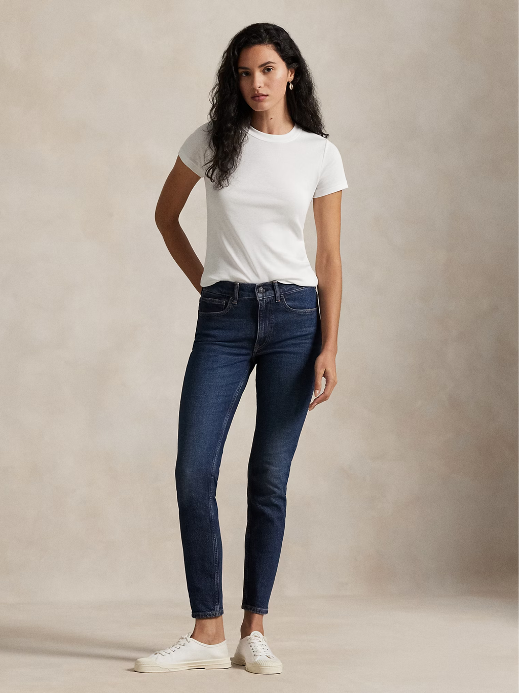RALPH LAUREN WOMEN Mid Rise Super Slim Jeans Blue