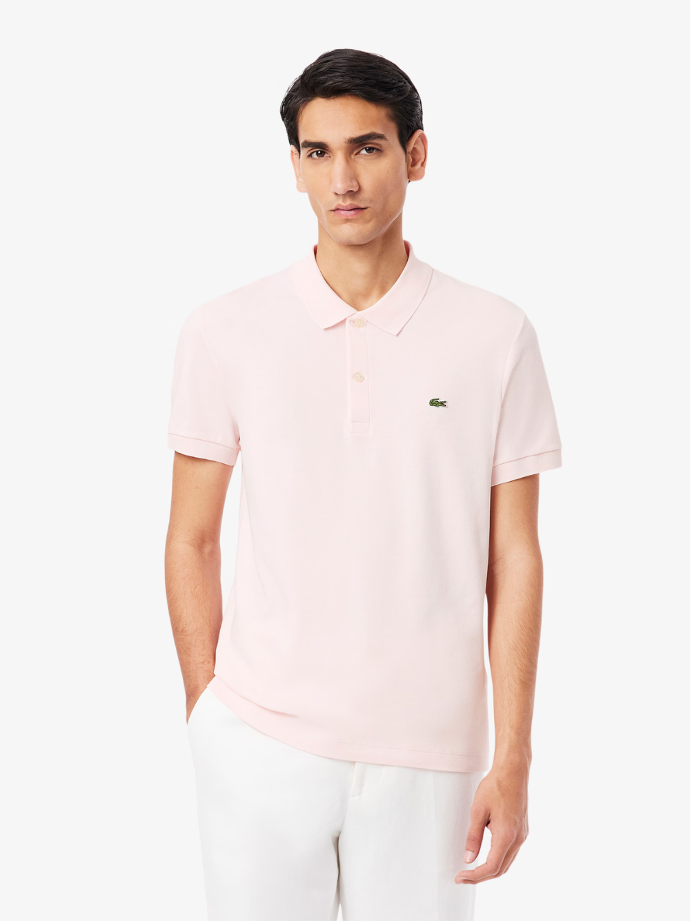 LACOSTE Regular Fit Cotton Pima Polo Shirt Pale Pink