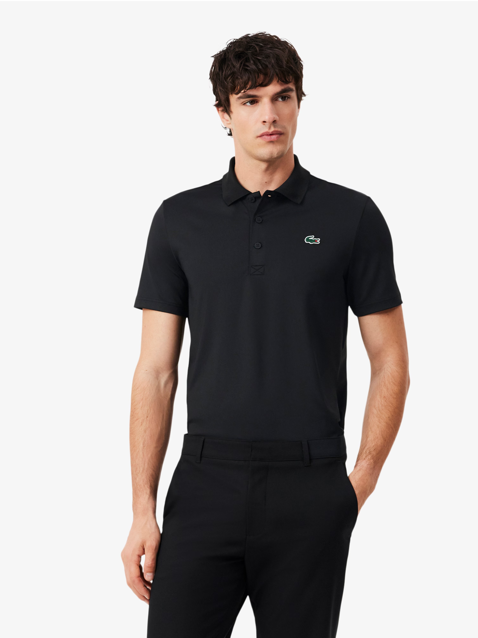 LACOSTE Ultra Dry Stretch Golf Polo Shirt Black