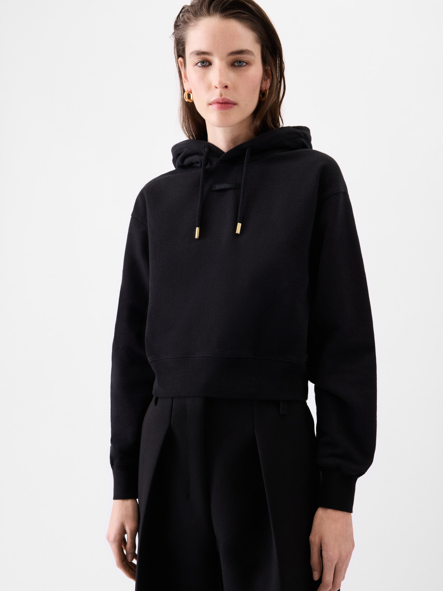 JACQUEMUS WOMEN The Gros Grain Hoodie Black