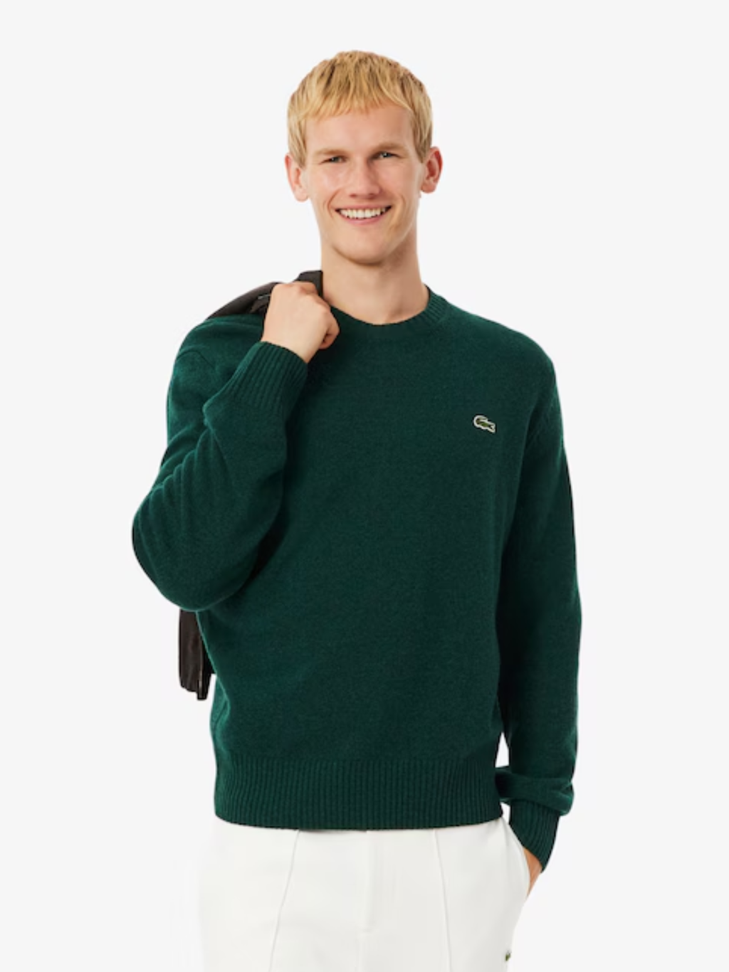 LACOSTE Wool Crew Neck Sweater Sinople Green
